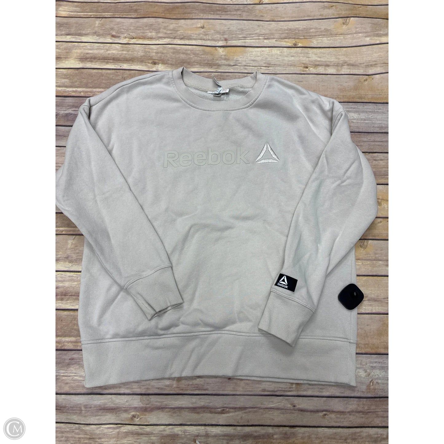 Athletic Sweatshirt Crewneck By Reebok In Tan, Size: L
