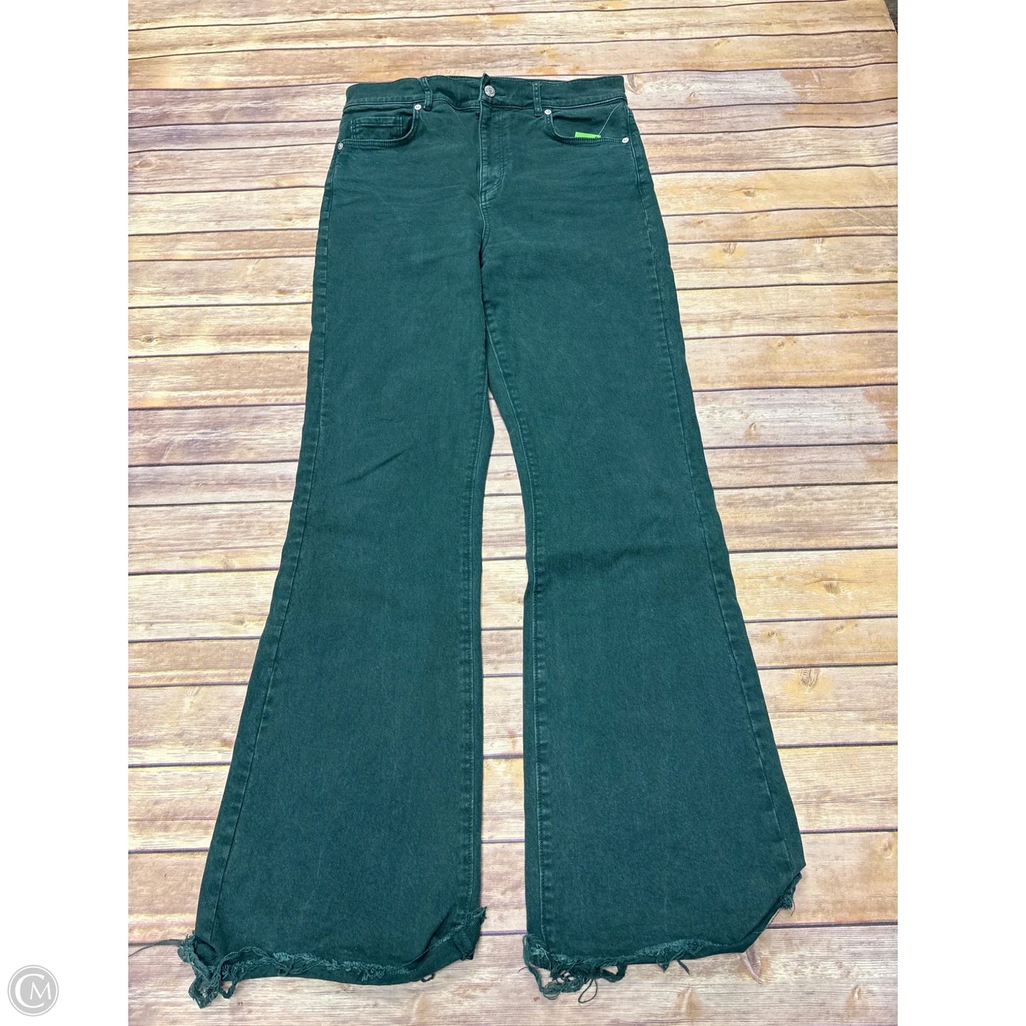 Jeans Flared By Loft In Green Denim, Size: 10