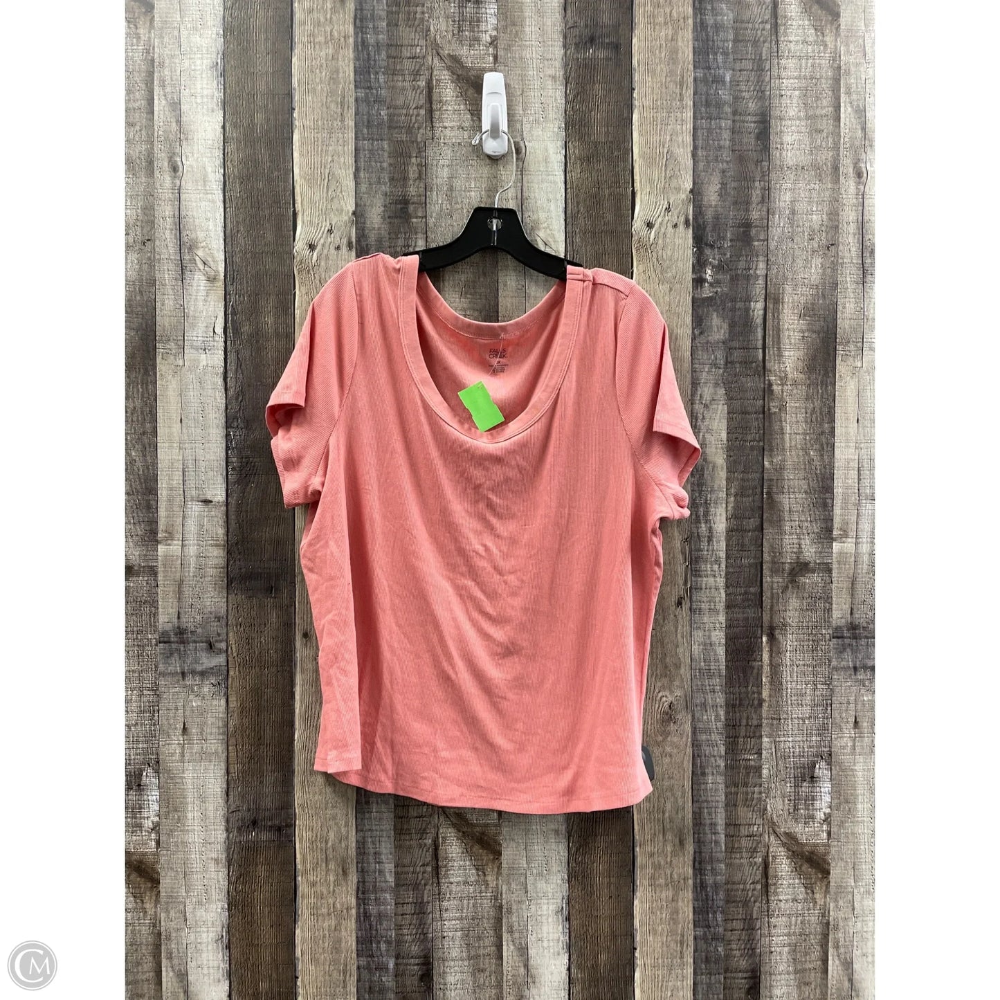 Top Short Sleeve By Falls Creek In Peach, Size: 2x
