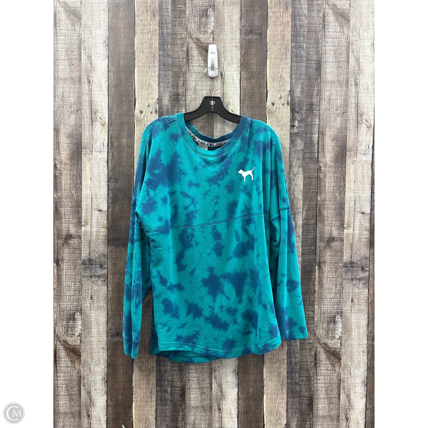 Top Long Sleeve By Pink In Tie Dye Print, Size: L