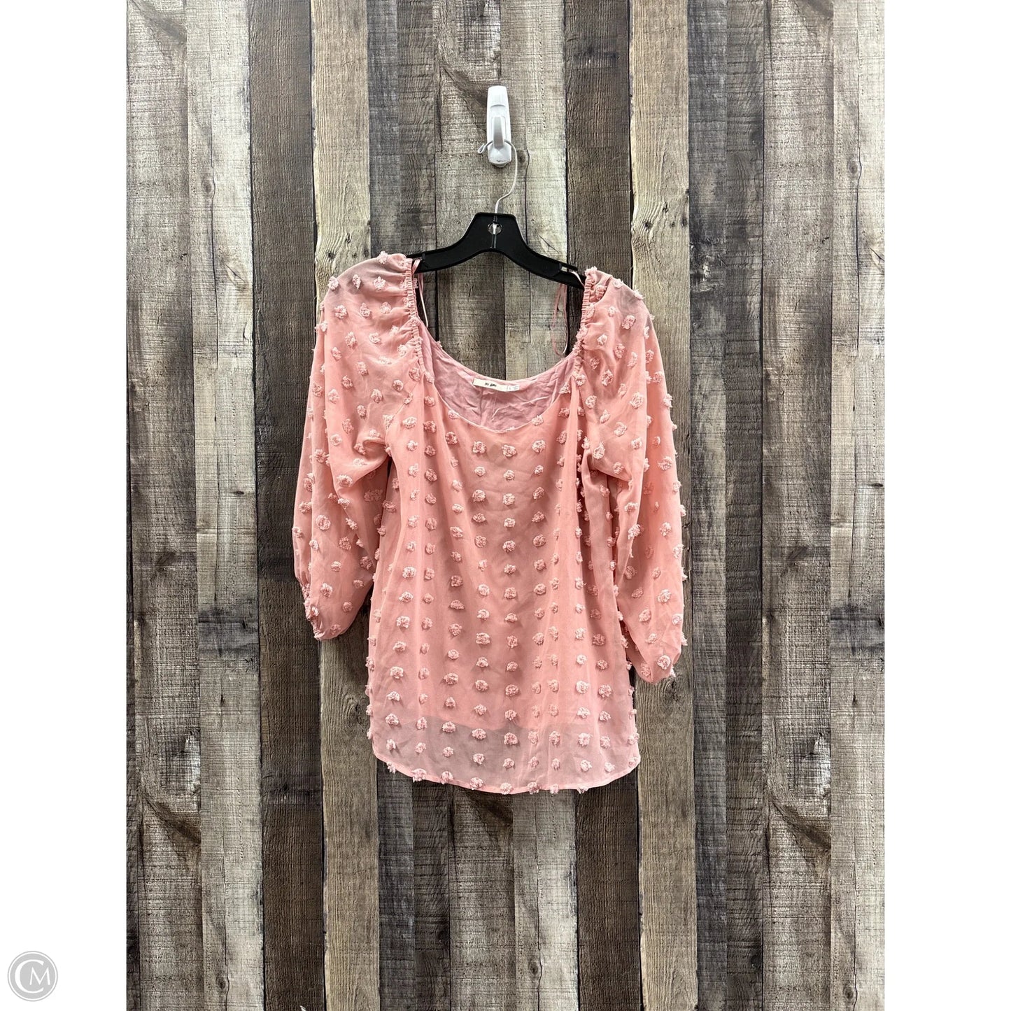 Top 3/4 Sleeve By Mon Ami In Peach, Size: S