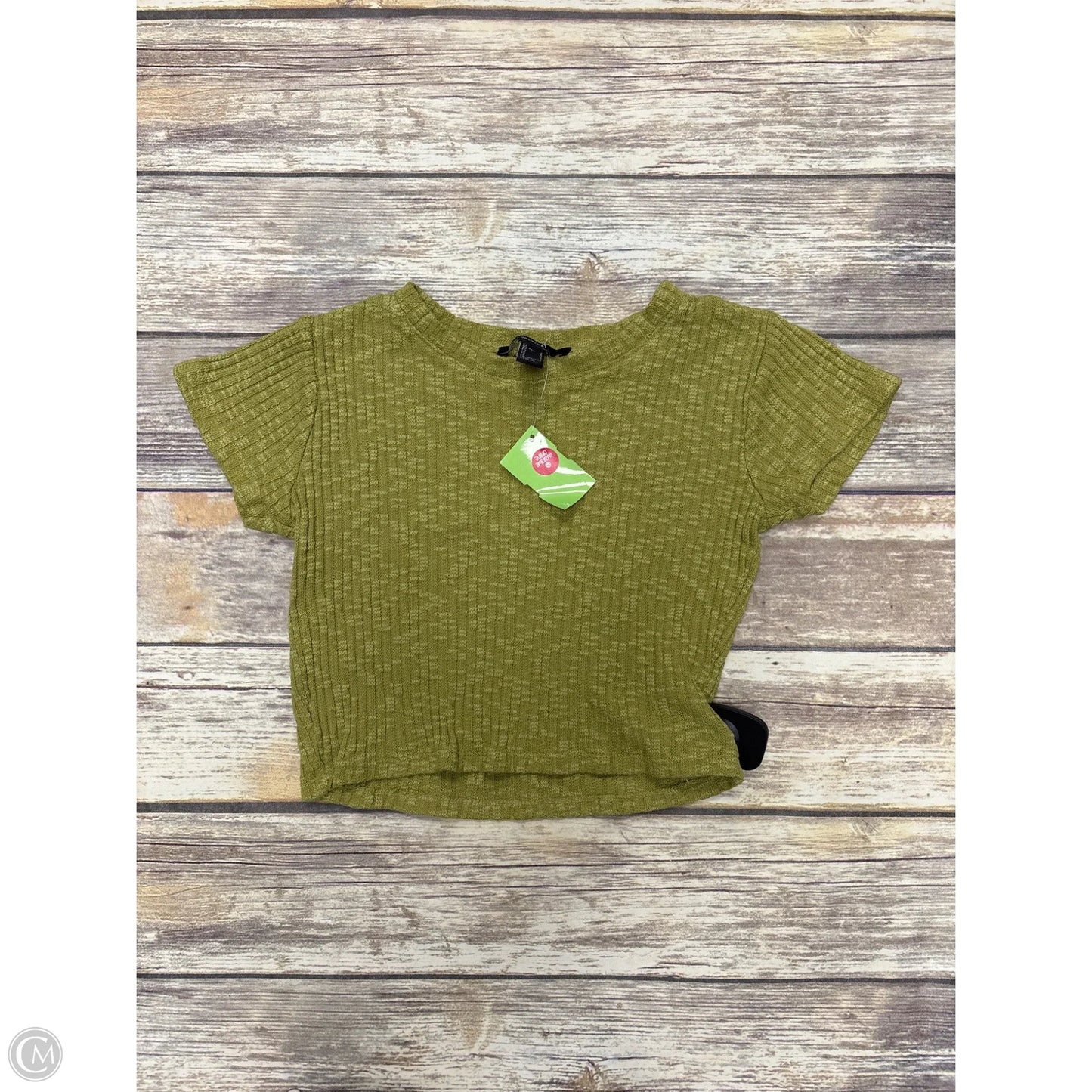 Top Short Sleeve By Forever 21 In Green, Size: S