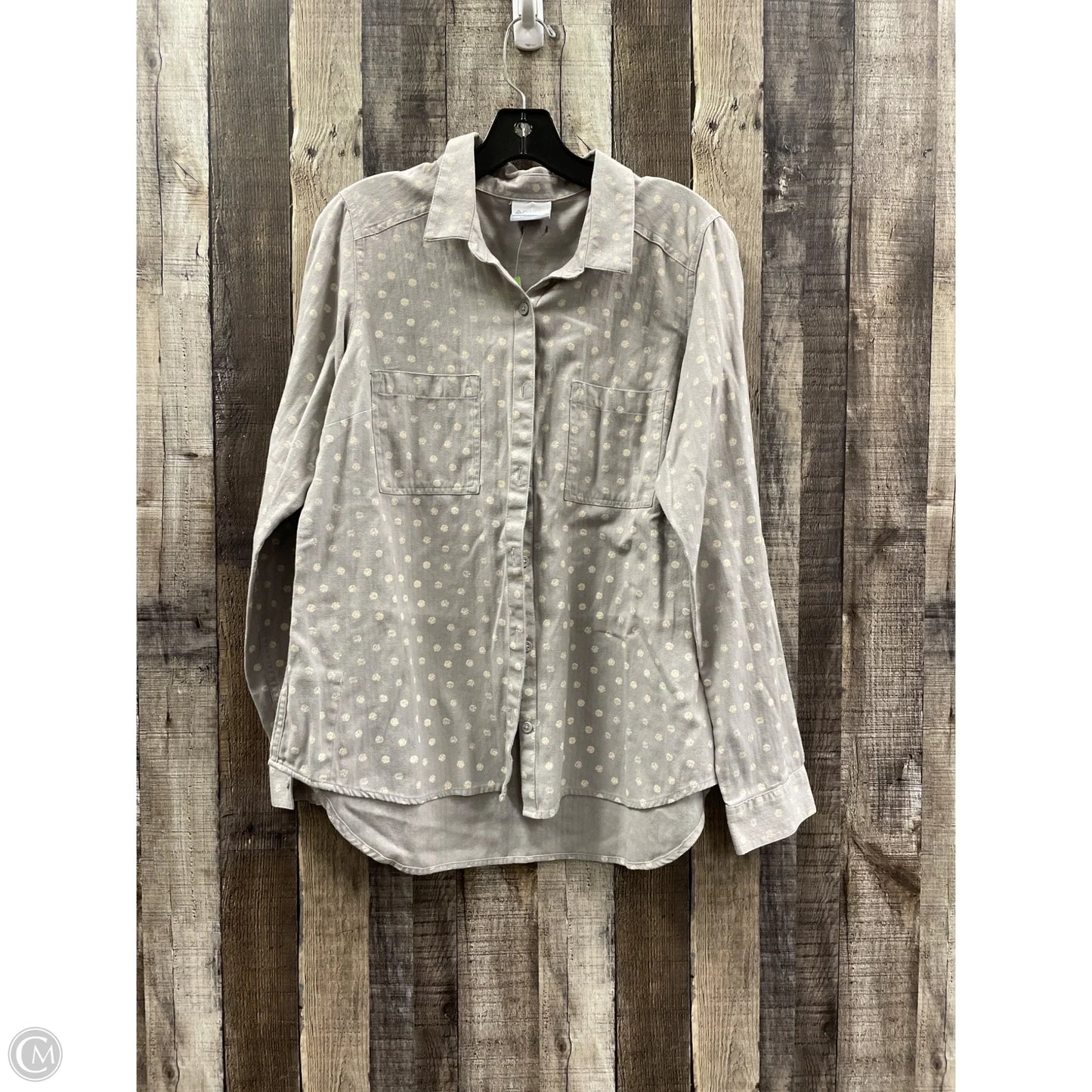 Top Long Sleeve By Columbia In Grey, Size: L