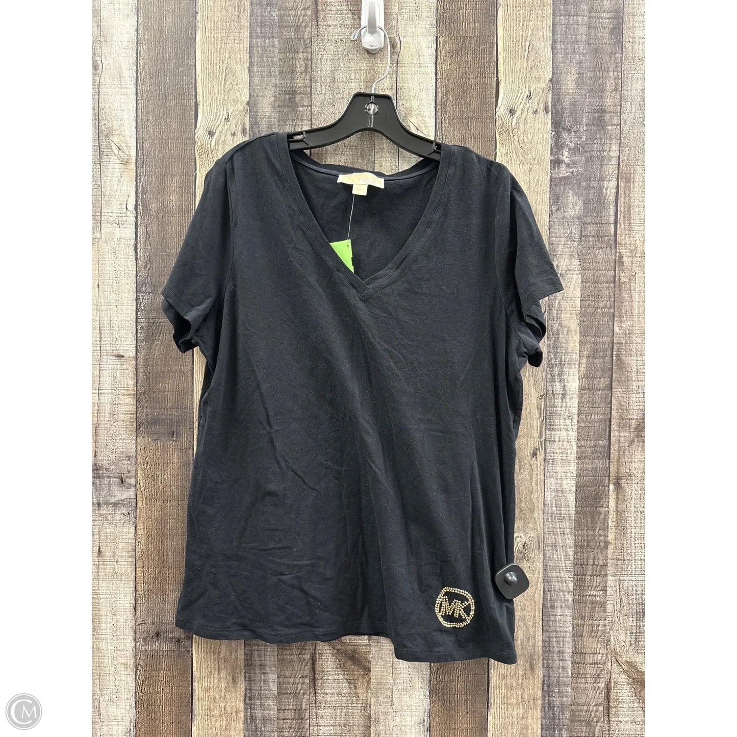 Top Short Sleeve By Michael By Michael Kors In Black, Size: 1x