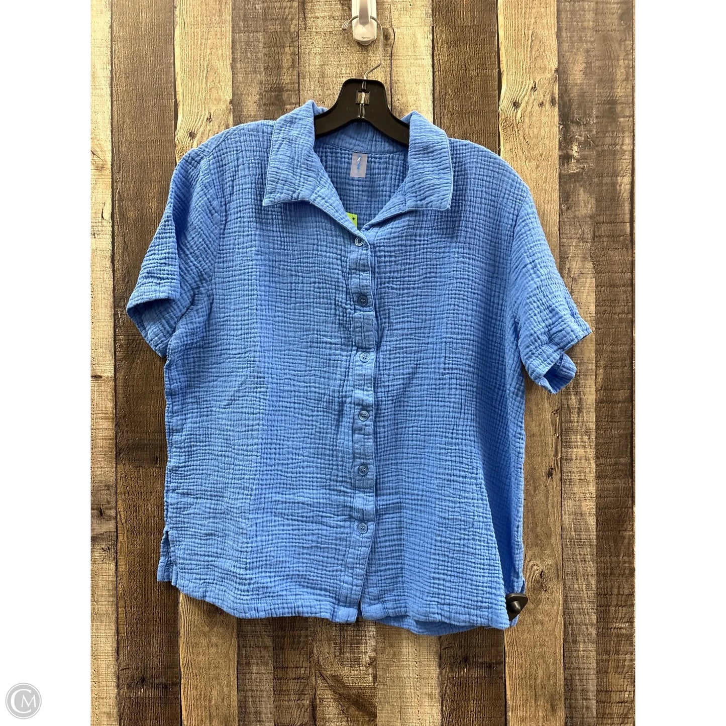 Top Short Sleeve By Decree In Blue, Size: S