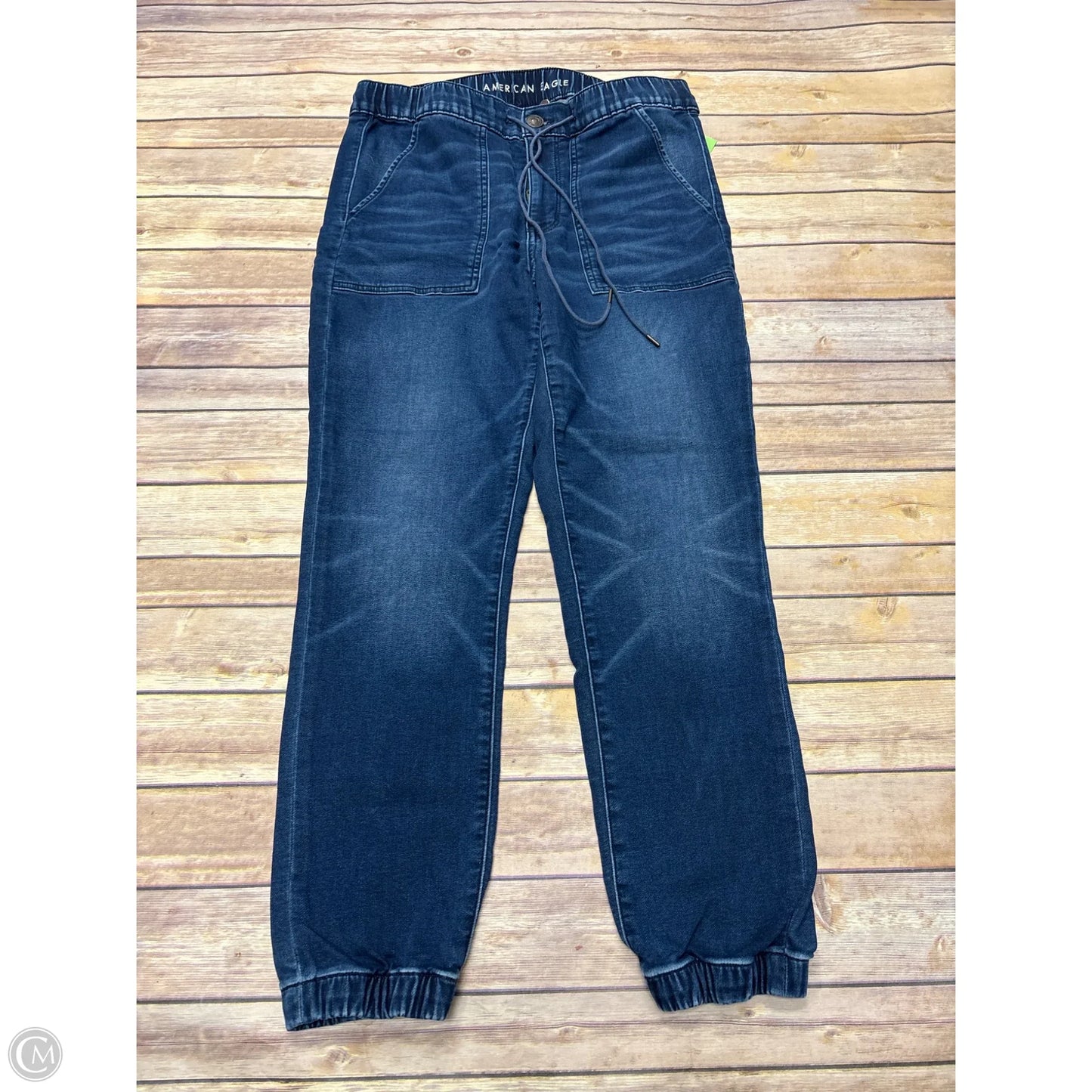 Jeans Straight By American Eagle In Blue Denim, Size: 12
