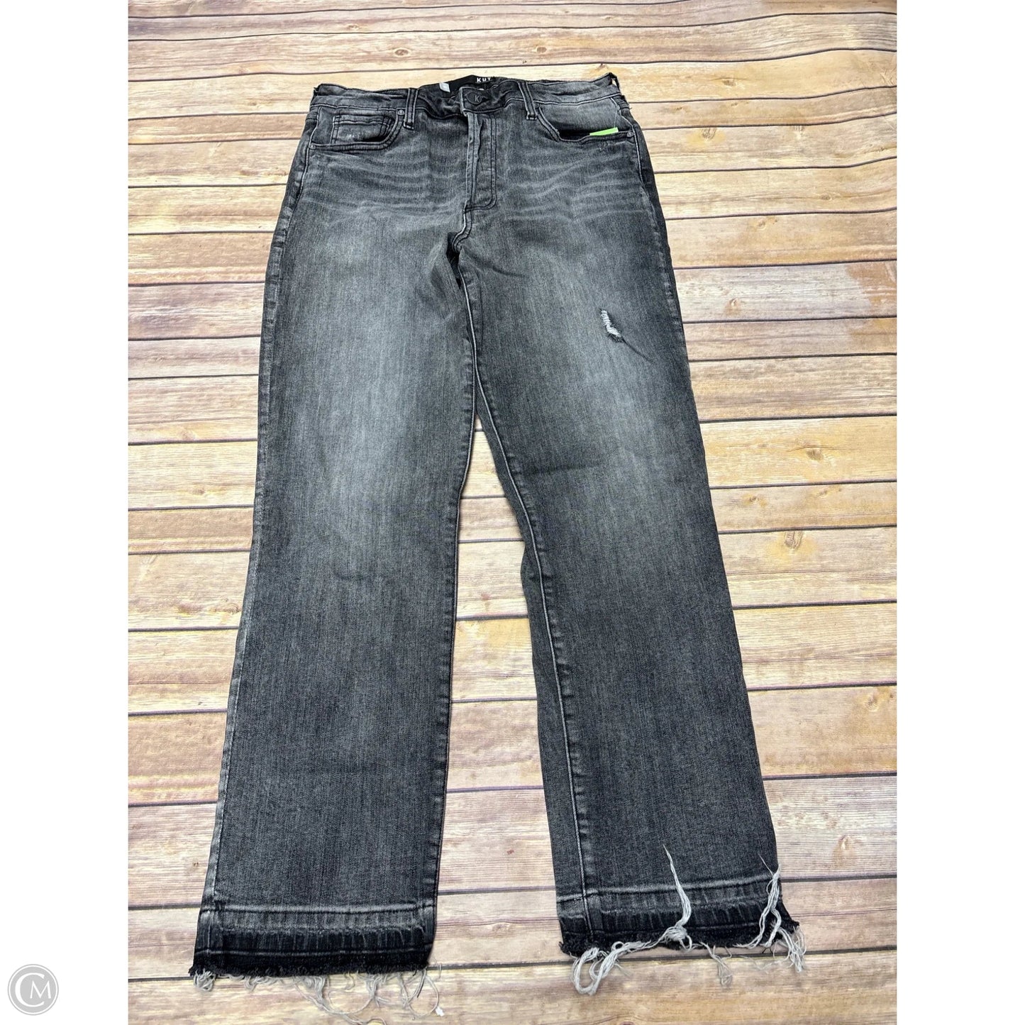 Jeans Straight By Kut In Grey Denim, Size: 10l