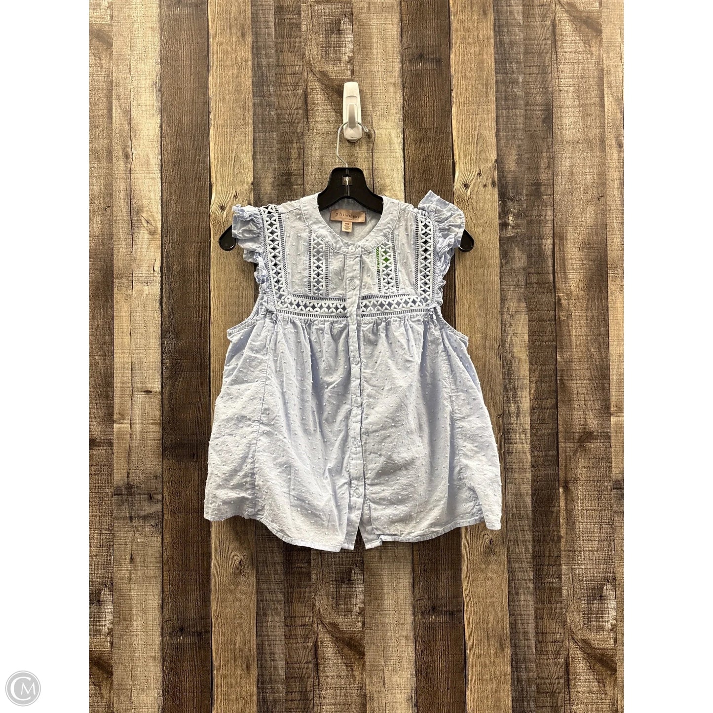 Top Sleeveless By Philosophy In Blue, Size: M