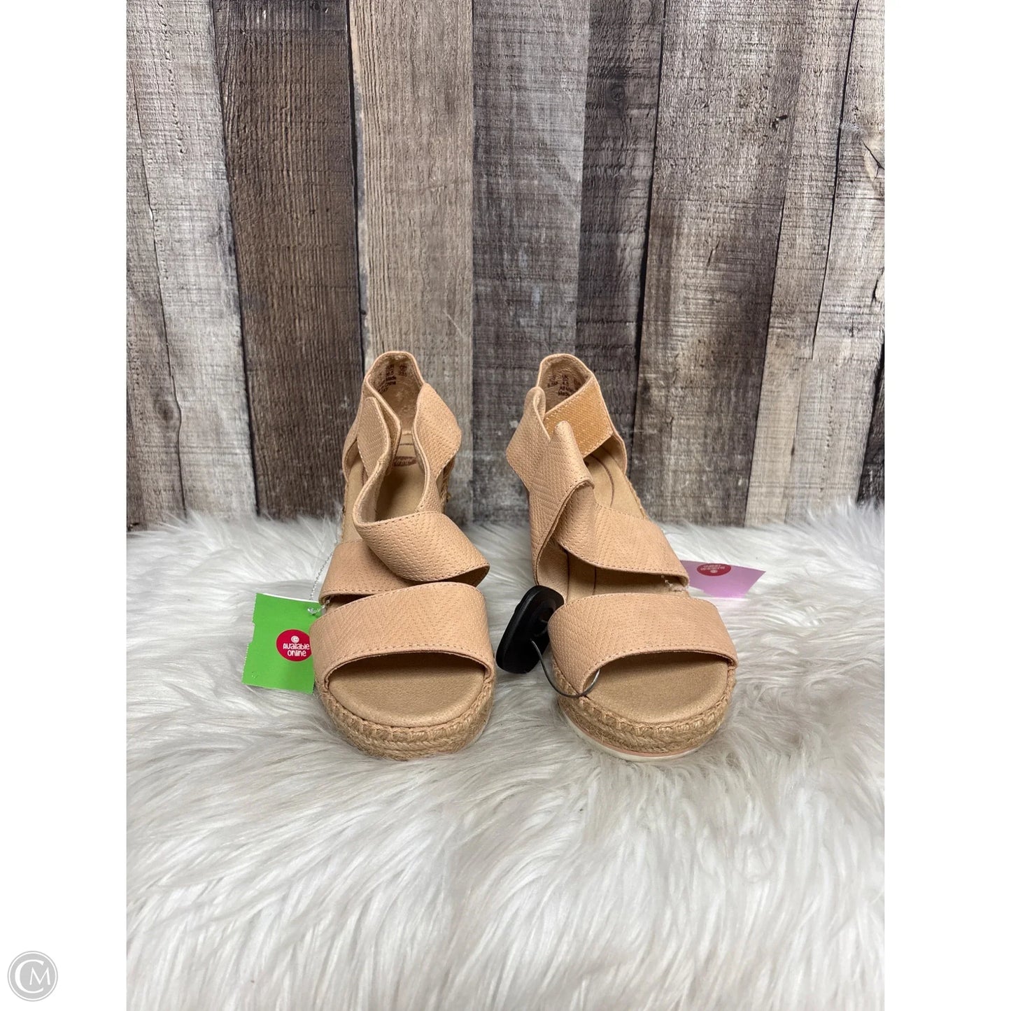 Sandals Heels Wedge By Dr Scholls In Tan, Size: 6.5