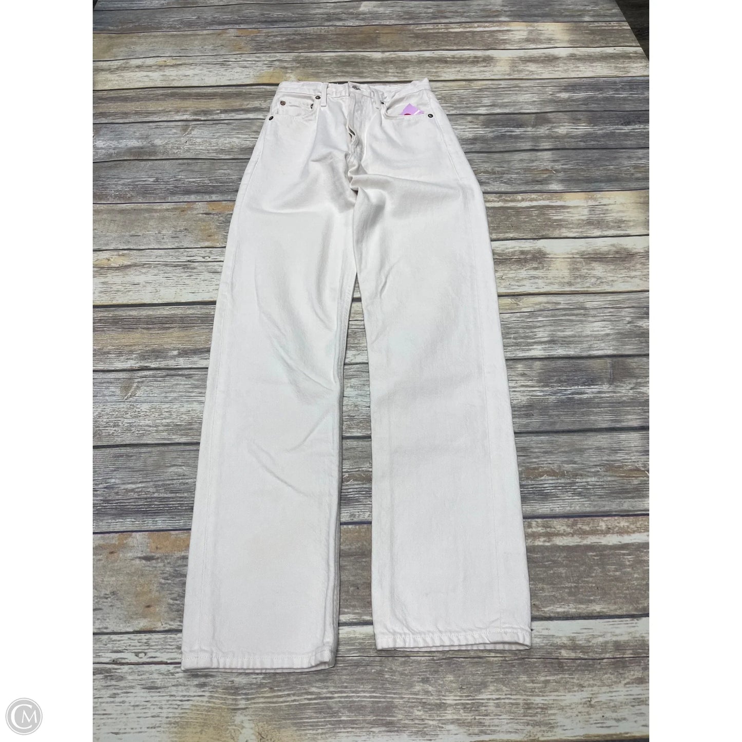 Jeans Straight By Agolde In Ivory, Size: 0