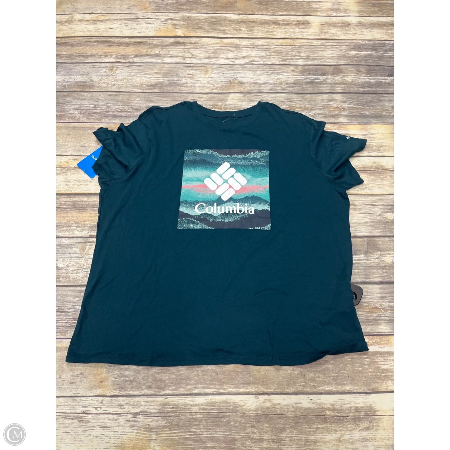 Athletic Top Short Sleeve By Columbia In Teal, Size: Xxl