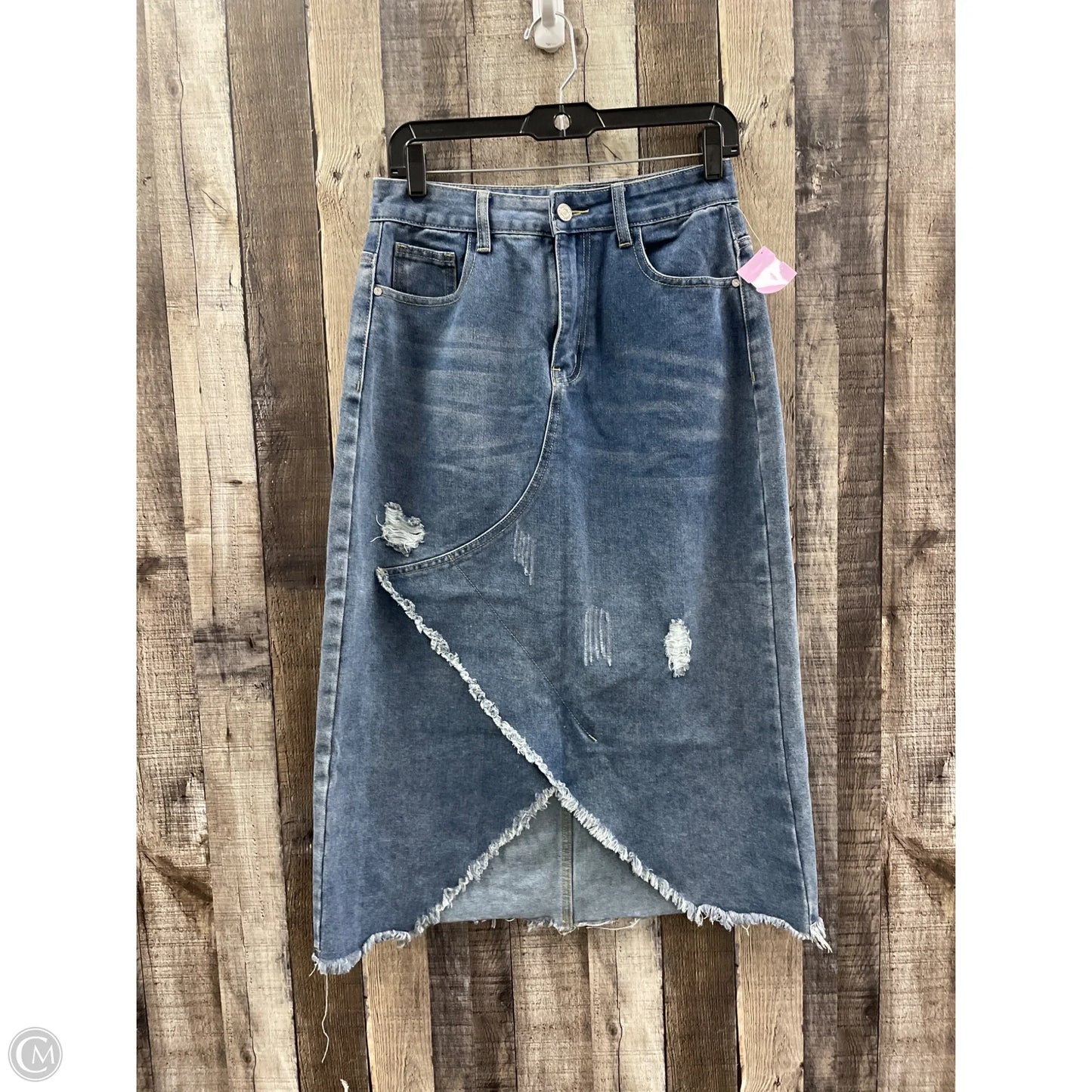 Skirt Midi By Cmf In Blue Denim, Size: M