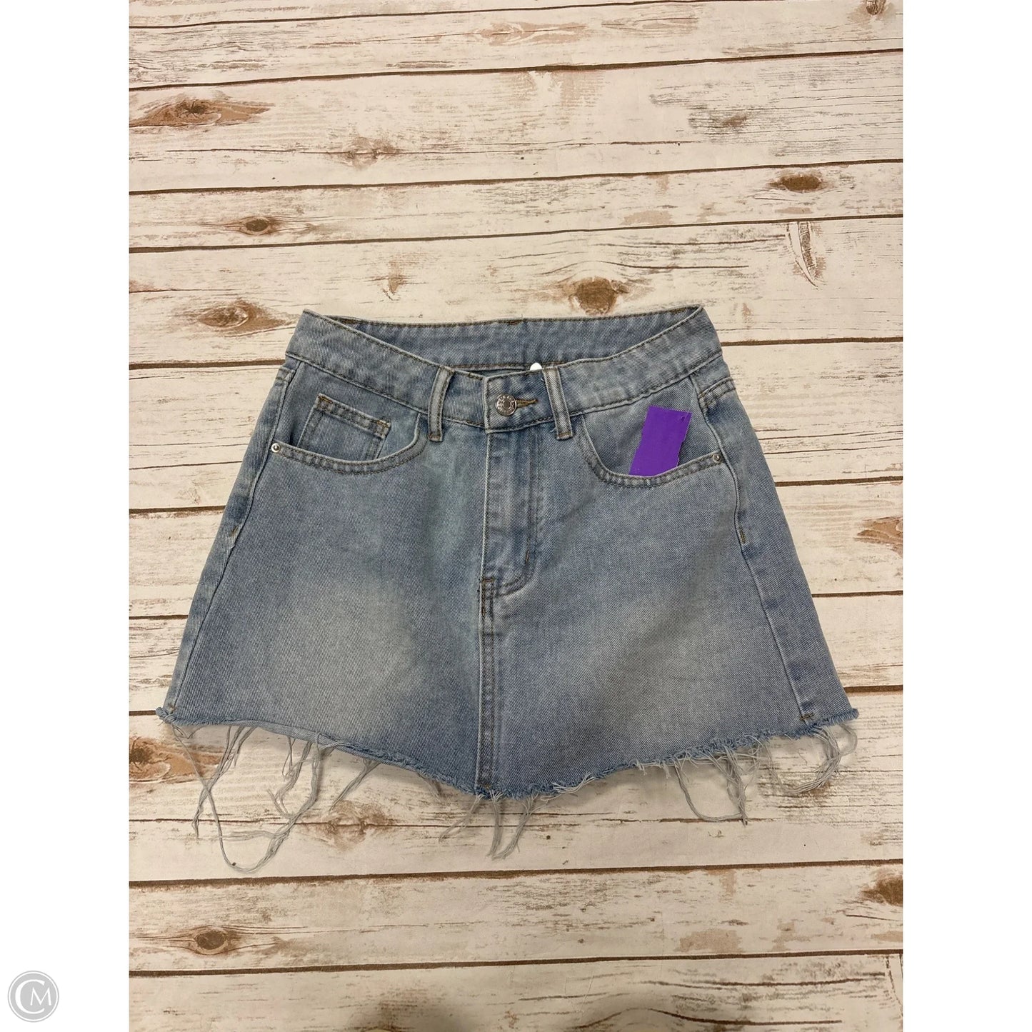 Skirt Mini & Short By Shein In Blue Denim, Size: Xs