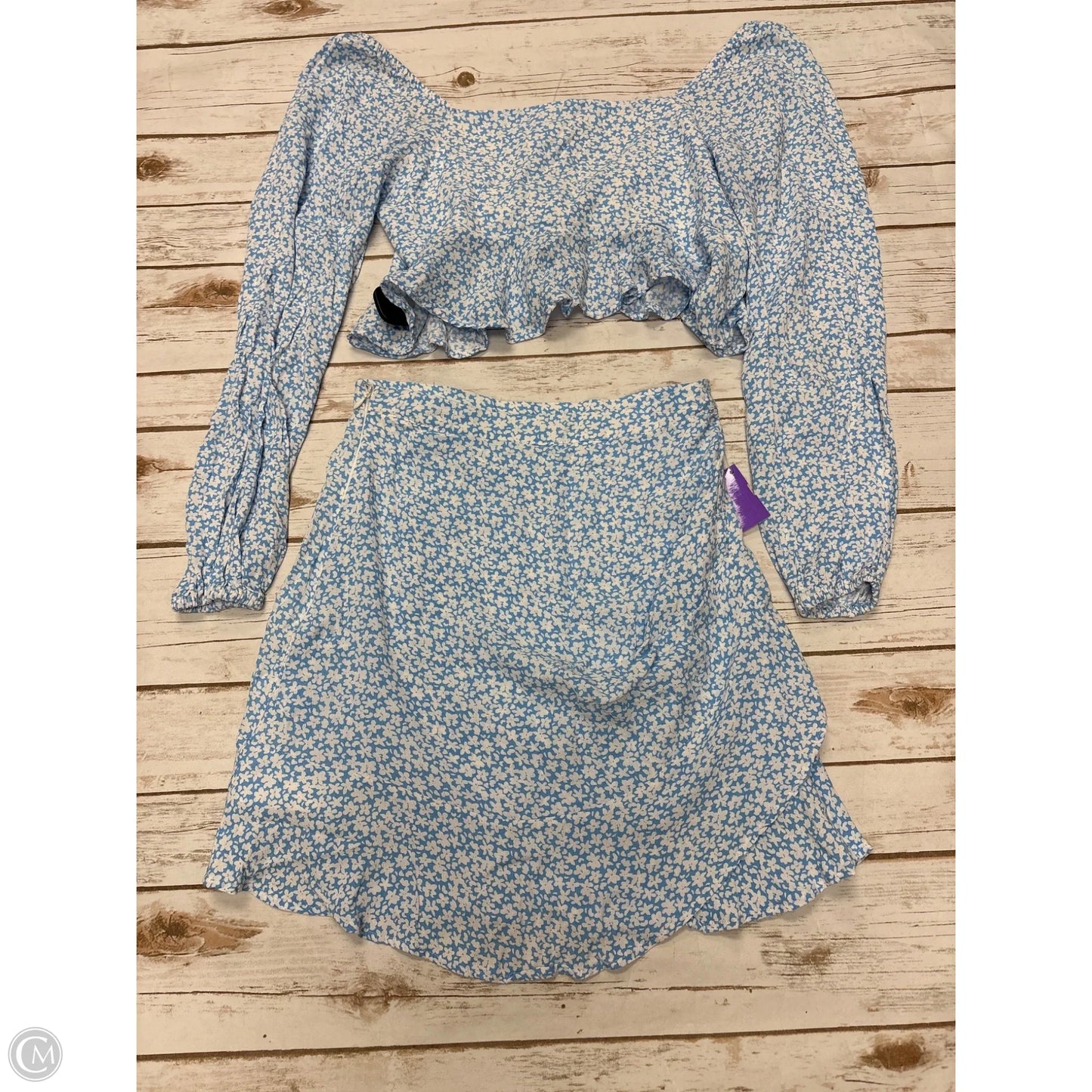 Skirt Set 2pc By Altard State In Blue & White, Size: Xs