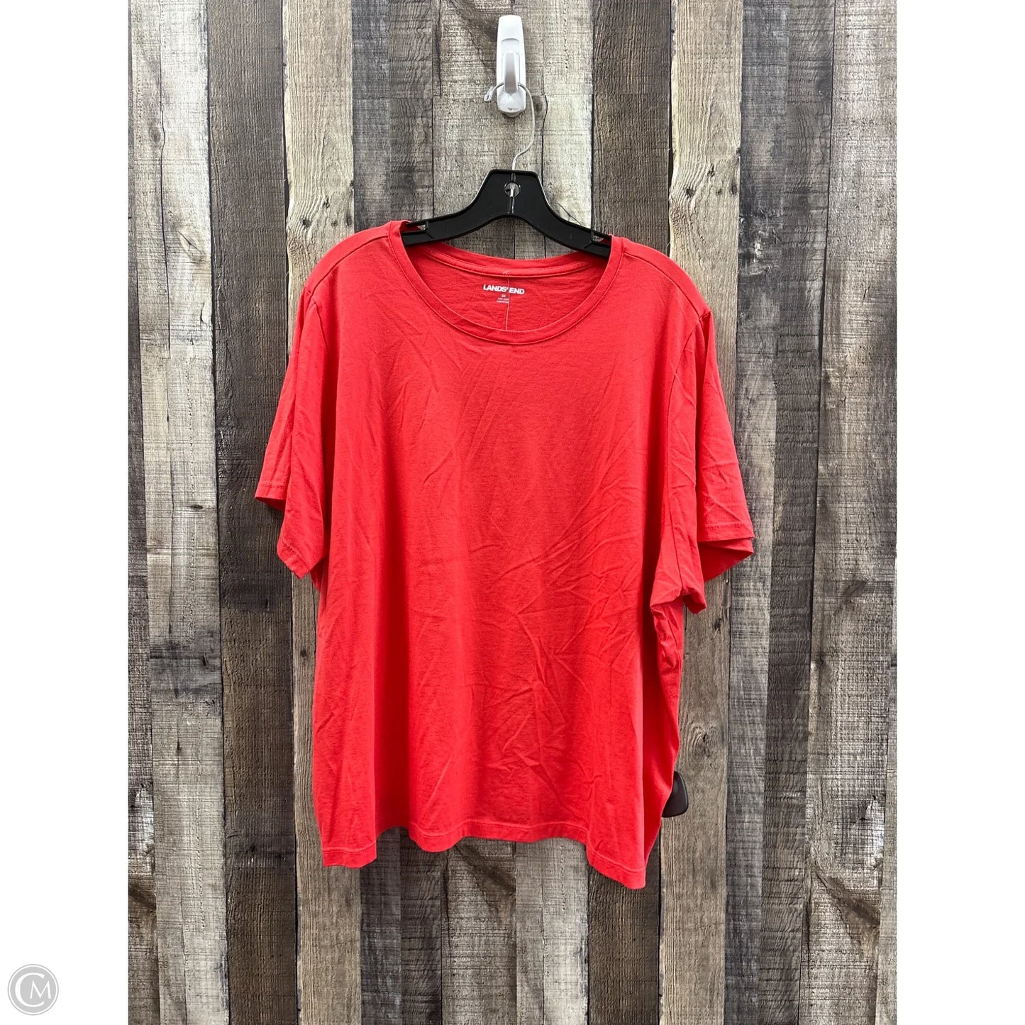 Top Short Sleeve Basic By Lands End In Red, Size: 3x