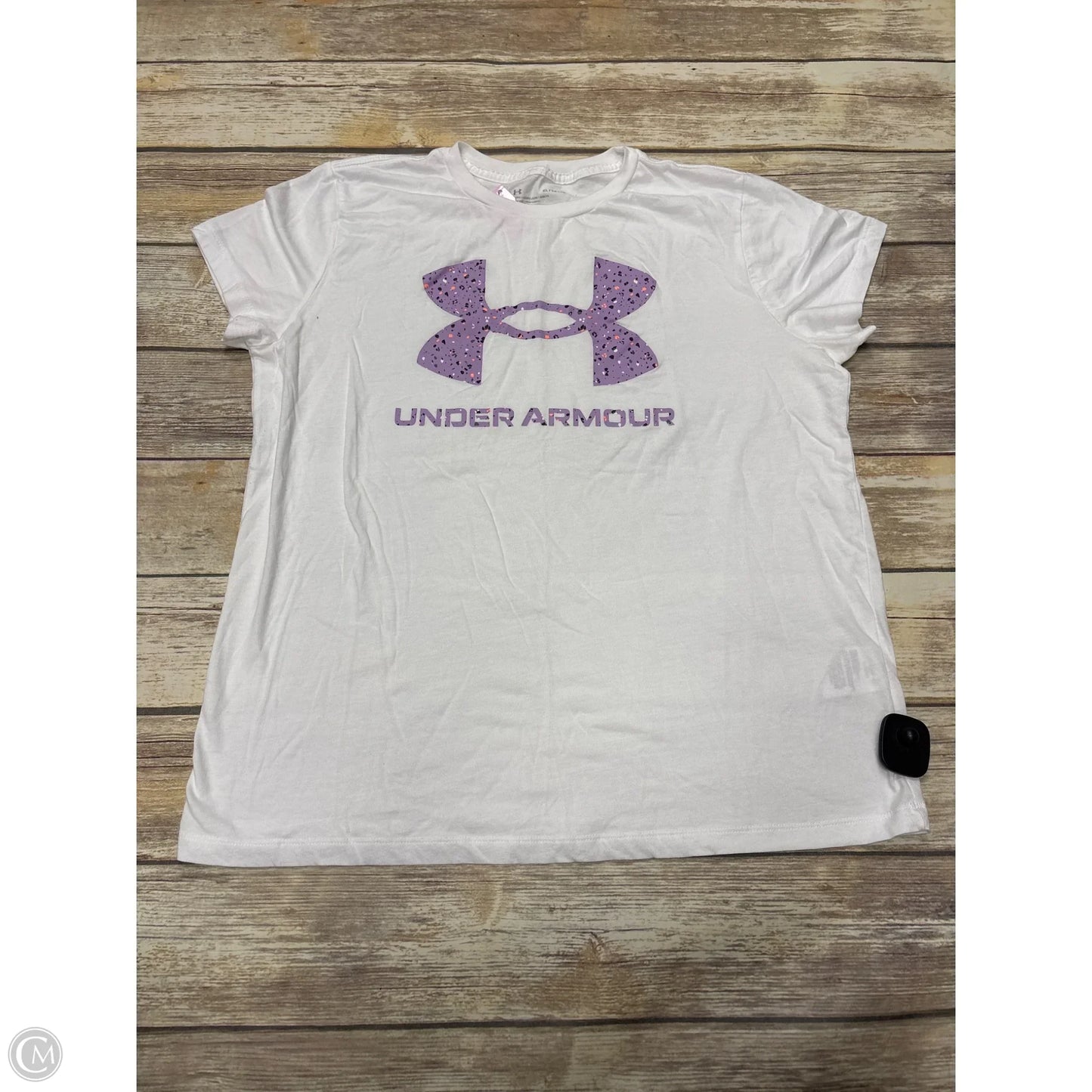 Athletic Top Short Sleeve By Under Armour In White, Size: Xl