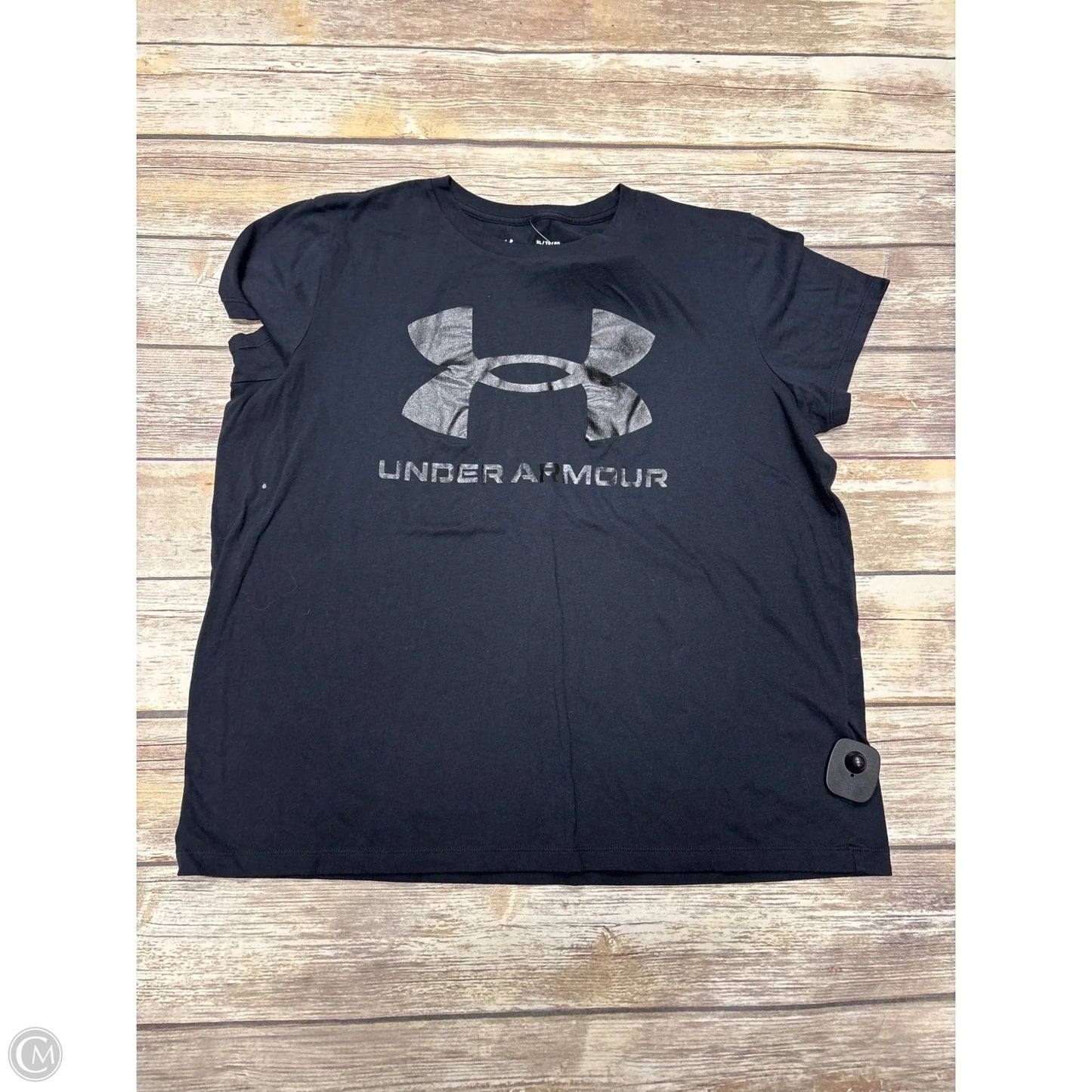 Athletic Top Short Sleeve By Under Armour In Black, Size: Xl