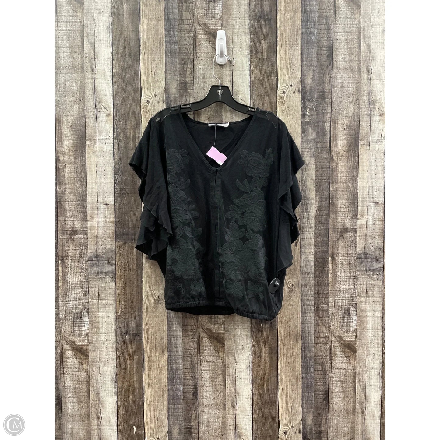Top Short Sleeve By Red In Black, Size: L