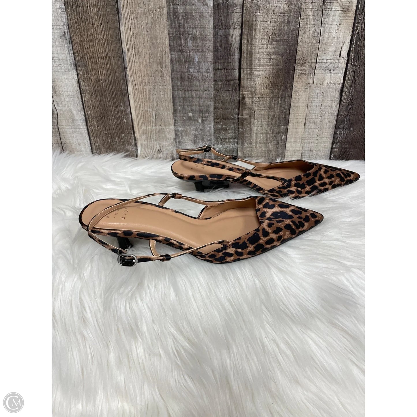 Sandals Heels Kitten By A New Day In Animal Print, Size: 8.5