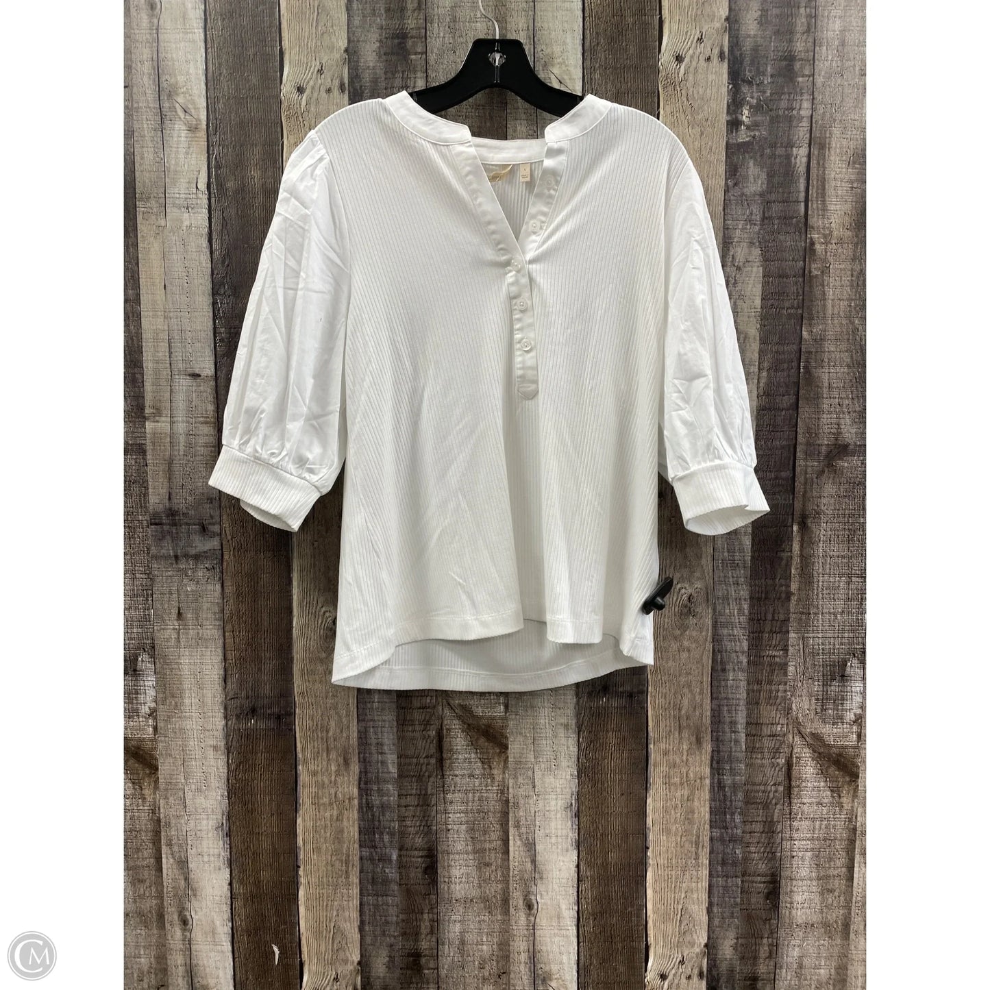 Top Short Sleeve By Soft Surroundings In White, Size: L