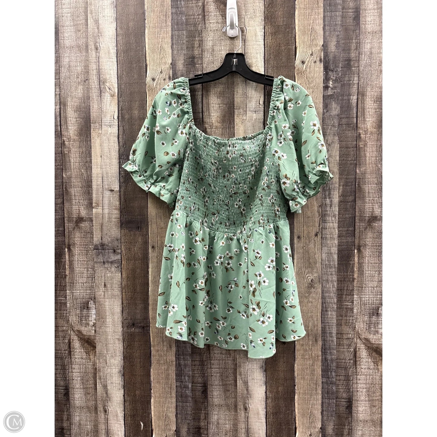 Top Short Sleeve By Shein In Green, Size: 3x