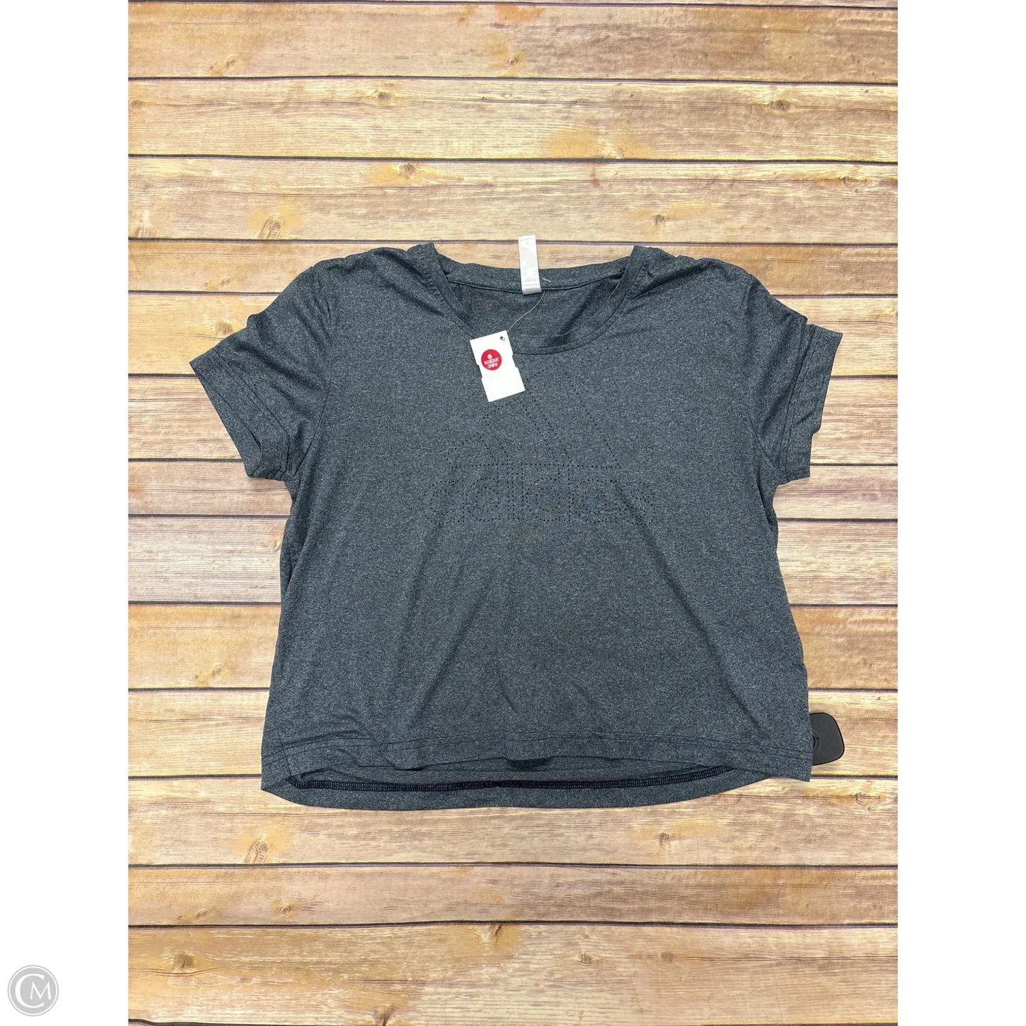 Athletic Top Short Sleeve By Adidas In Grey, Size: S