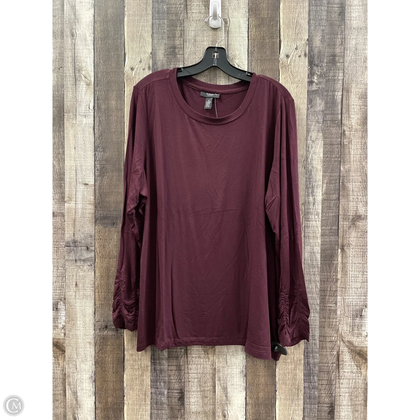 Top Long Sleeve By Alfani In Maroon, Size: 3x