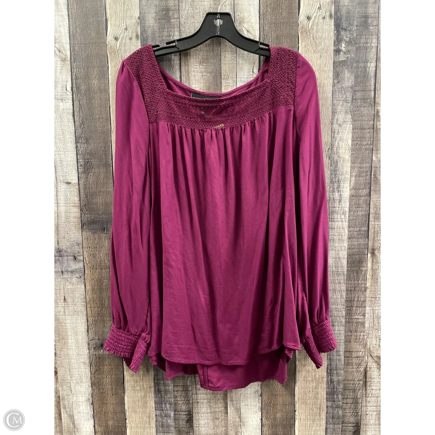 Top Long Sleeve By Lane Bryant In Maroon, Size: 3x