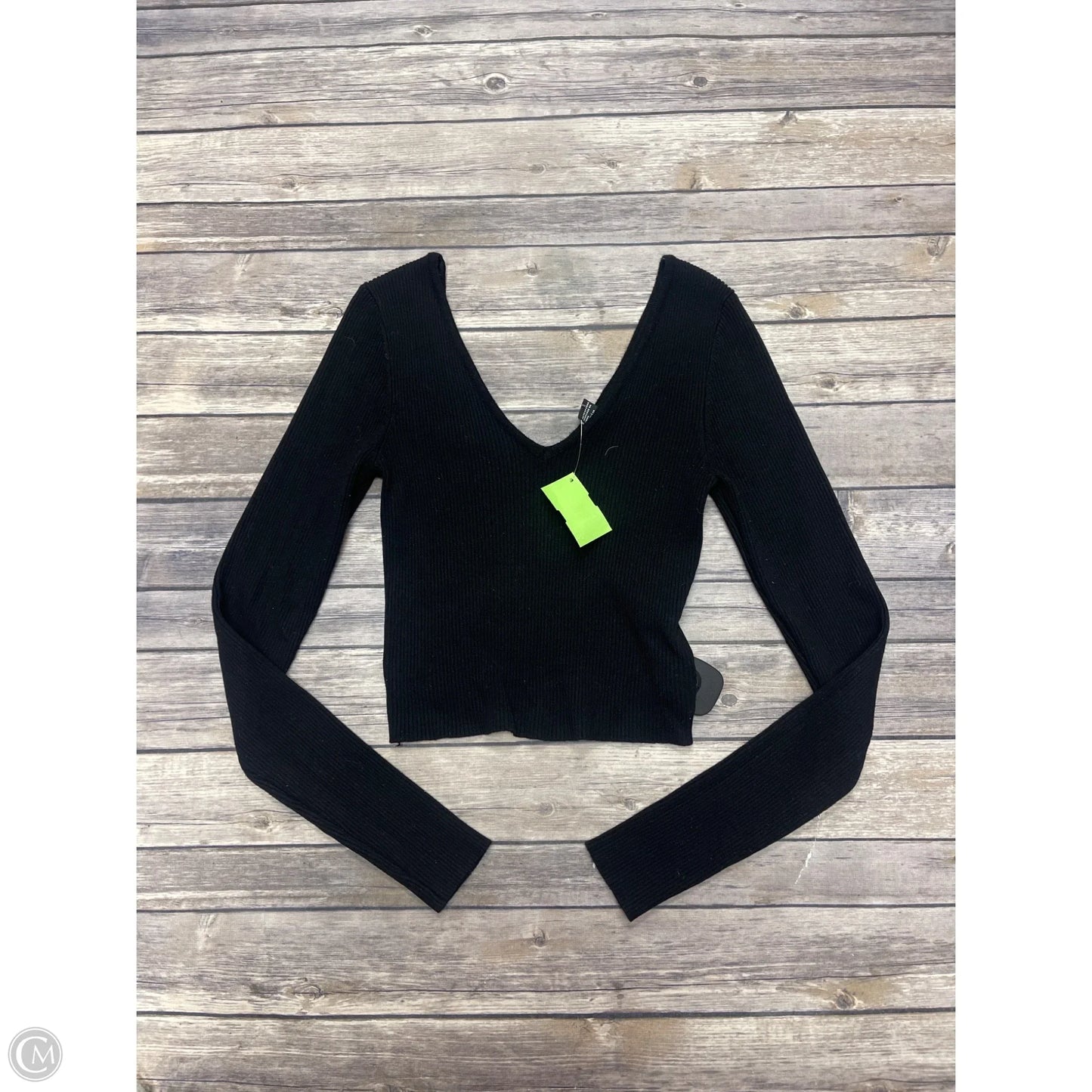 Top Long Sleeve By Forever 21 In Black, Size: M
