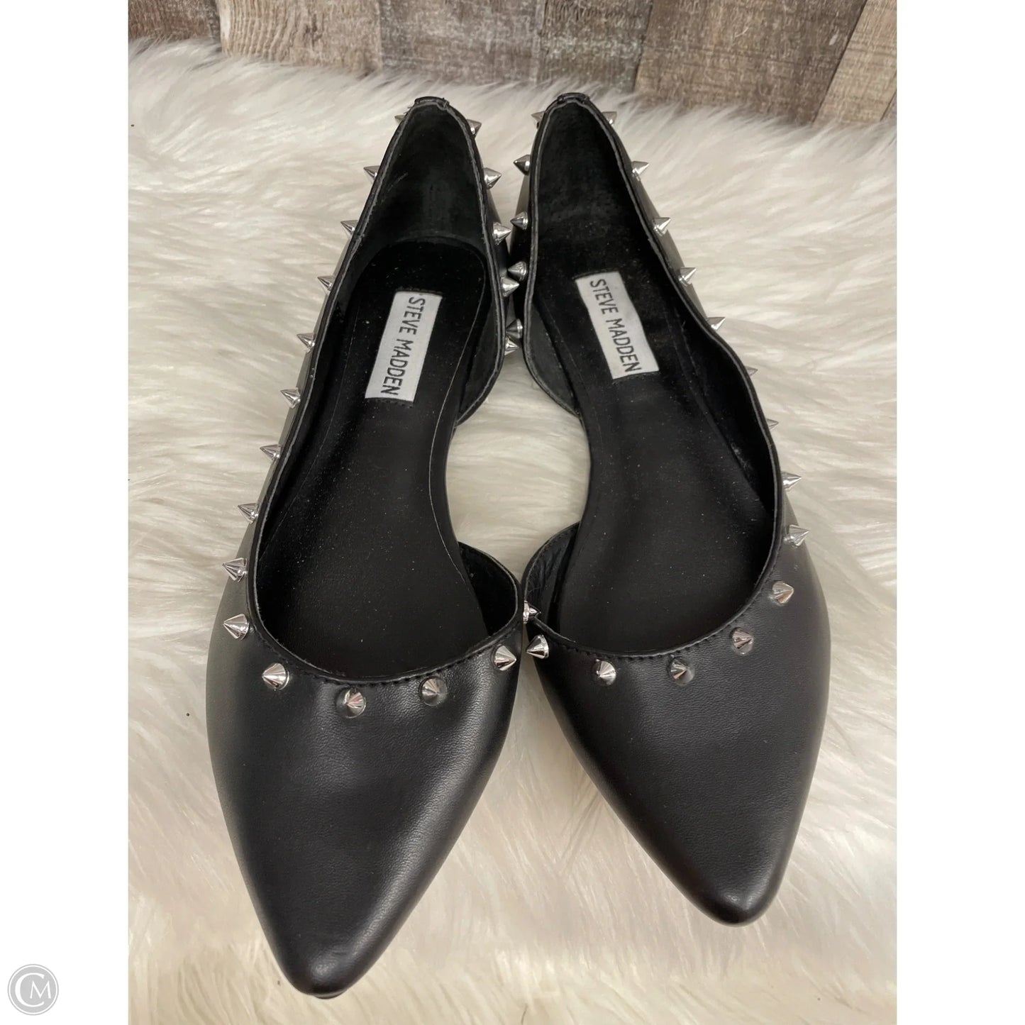 Shoes Flats By Steve Madden In Black & Silver, Size: 7