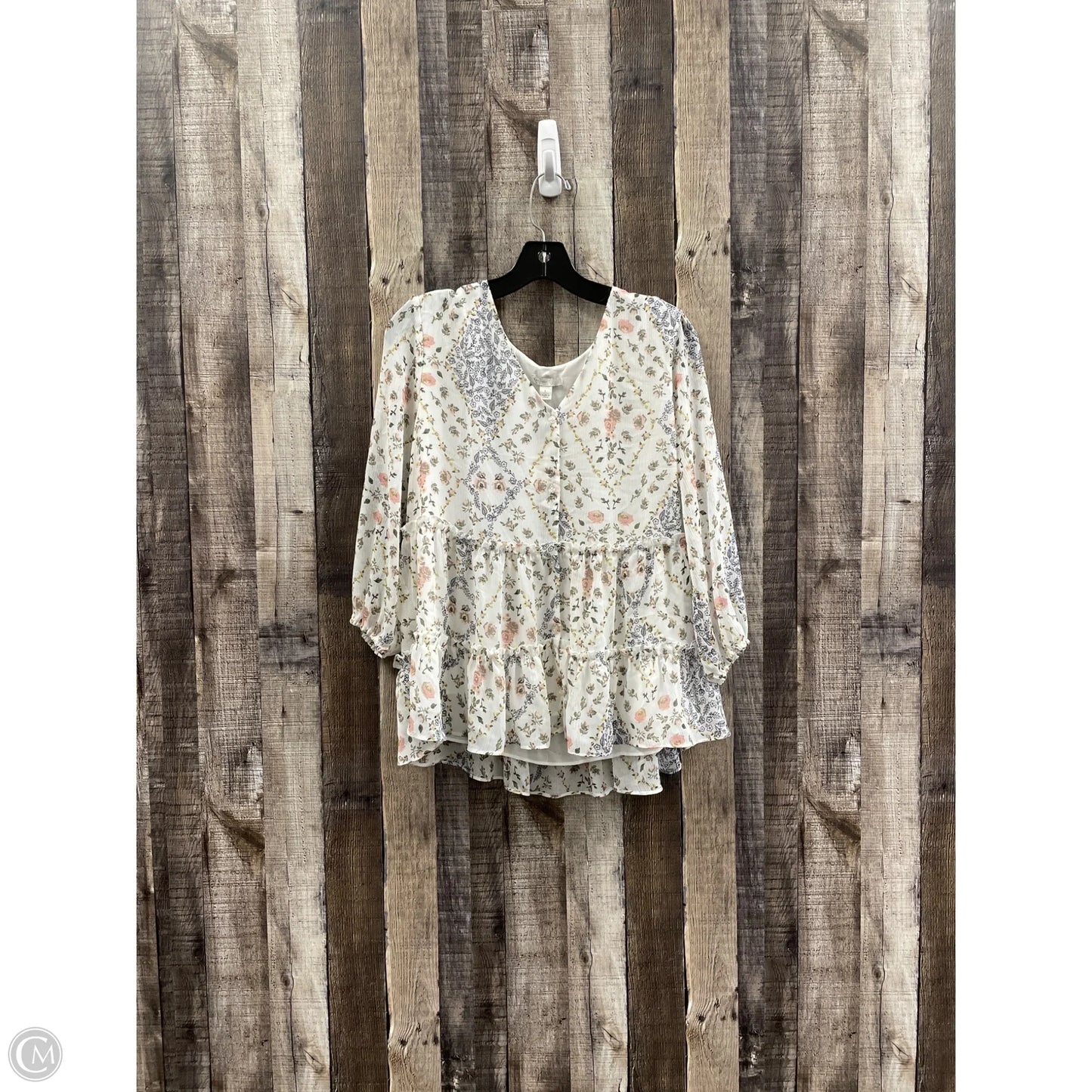 Top Long Sleeve By Cato In Floral Print, Size: L
