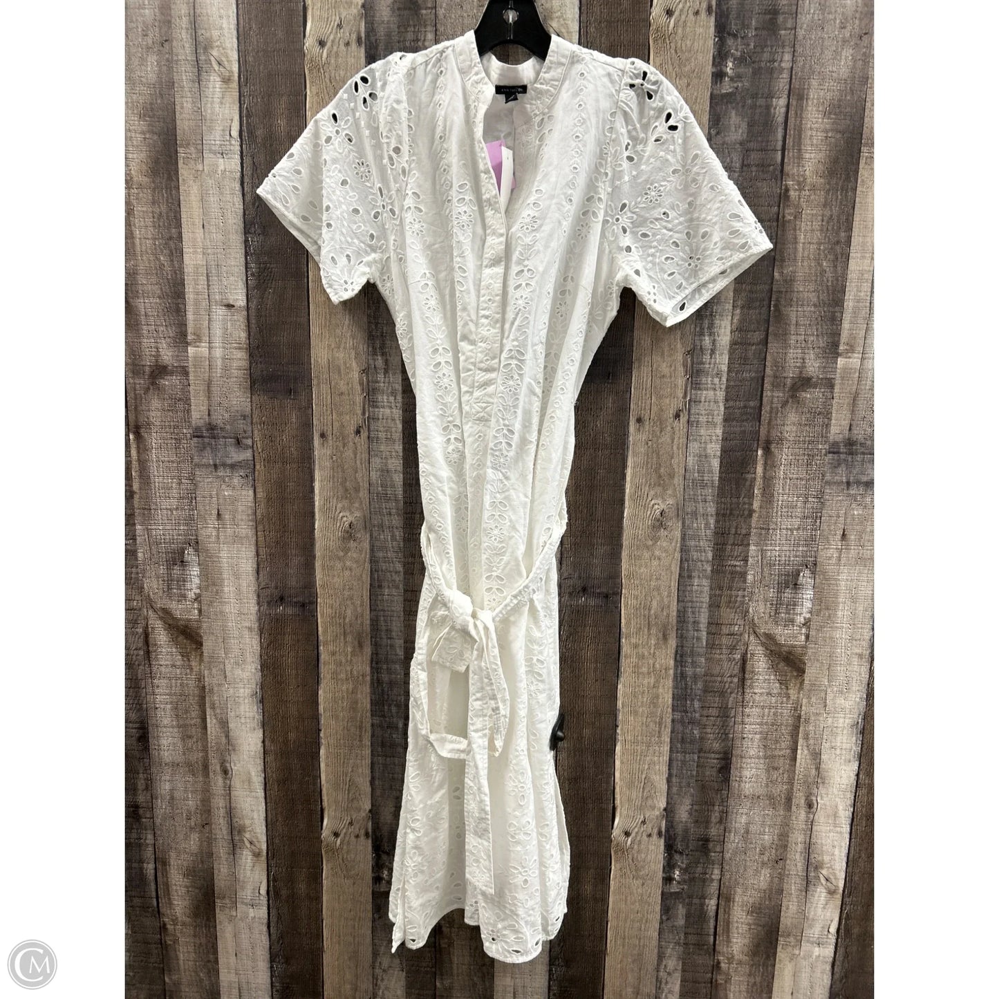 Dress Casual Maxi By Ann Taylor In White, Size: L