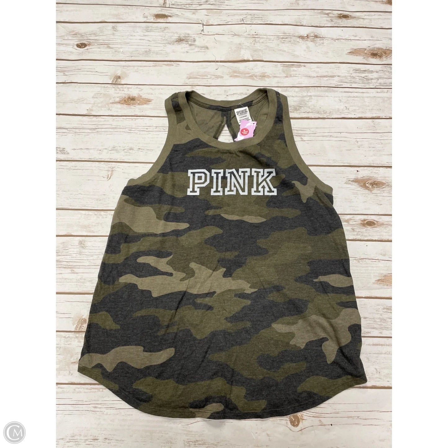Top Sleeveless By Pink In Camouflage Print, Size: L