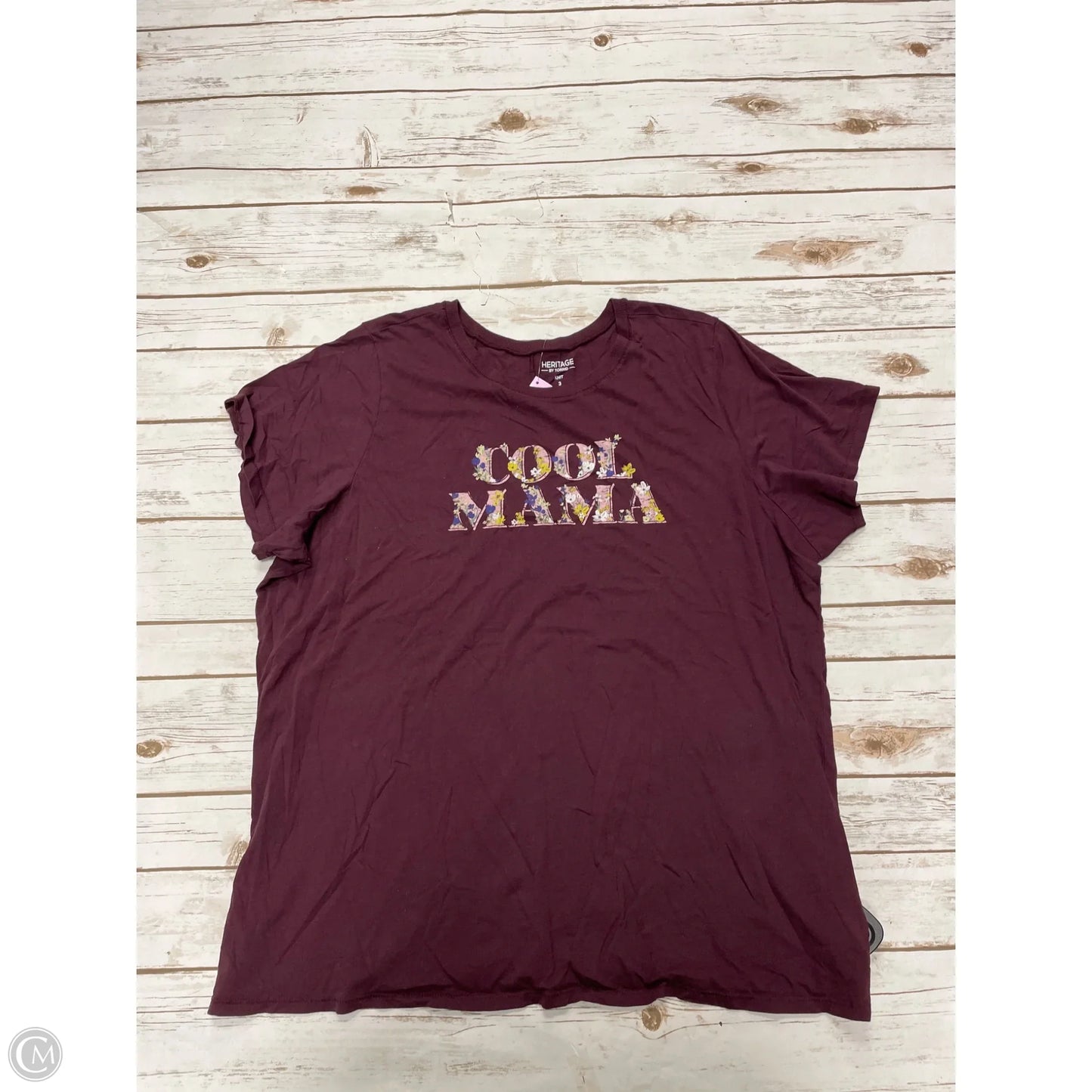 Top Short Sleeve By Torrid In Maroon, Size: 3x