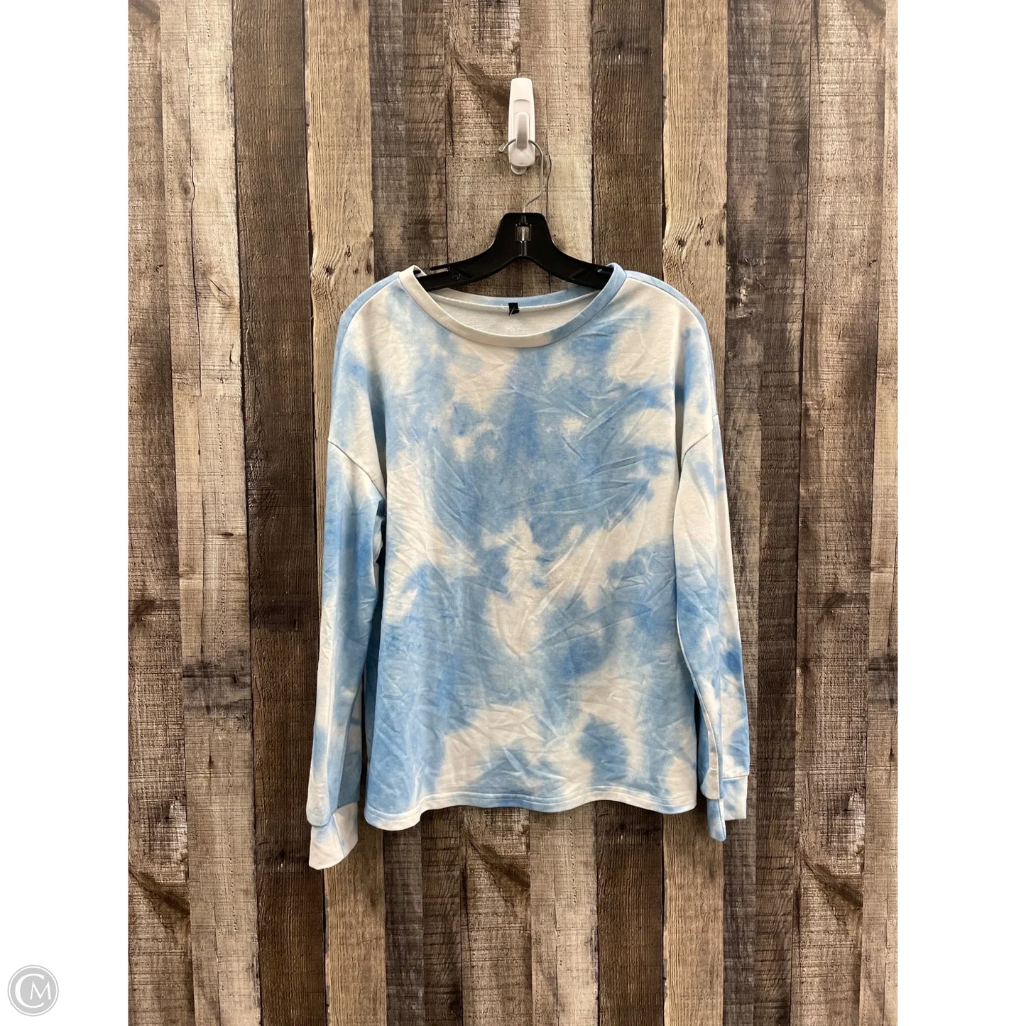 Top Long Sleeve By Cmf In Blue & White, Size: M