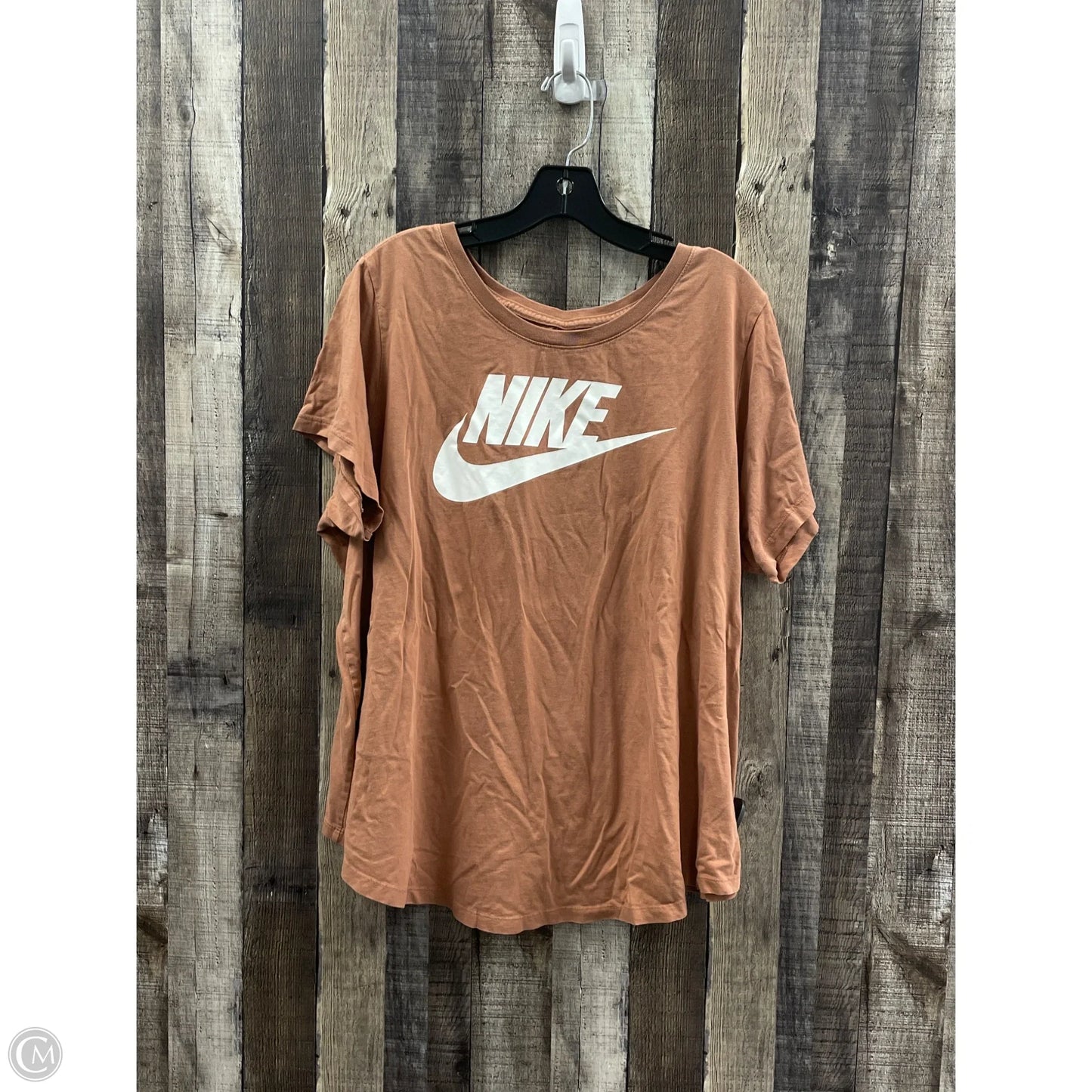 Athletic Top Short Sleeve By Nike In Brown, Size: 3x