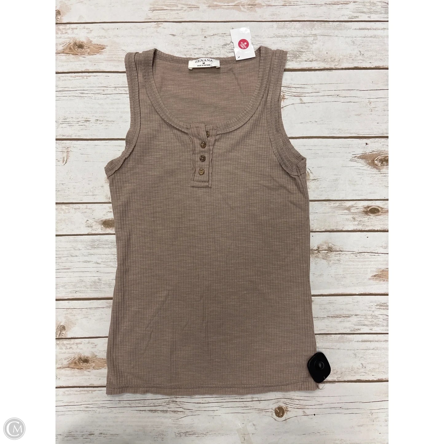 Tank Top By Zenana Outfitters In Tan, Size: M