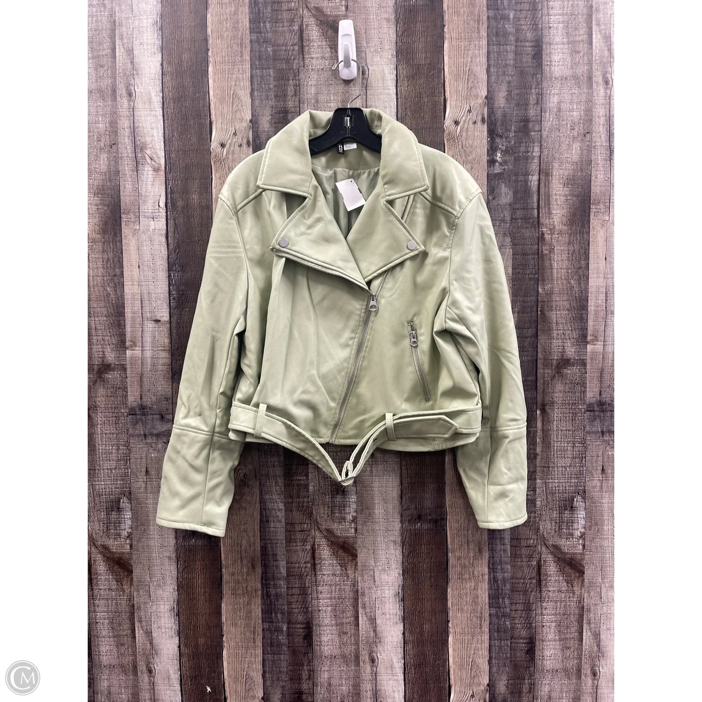 Jacket Moto By Divided In Green, Size: M