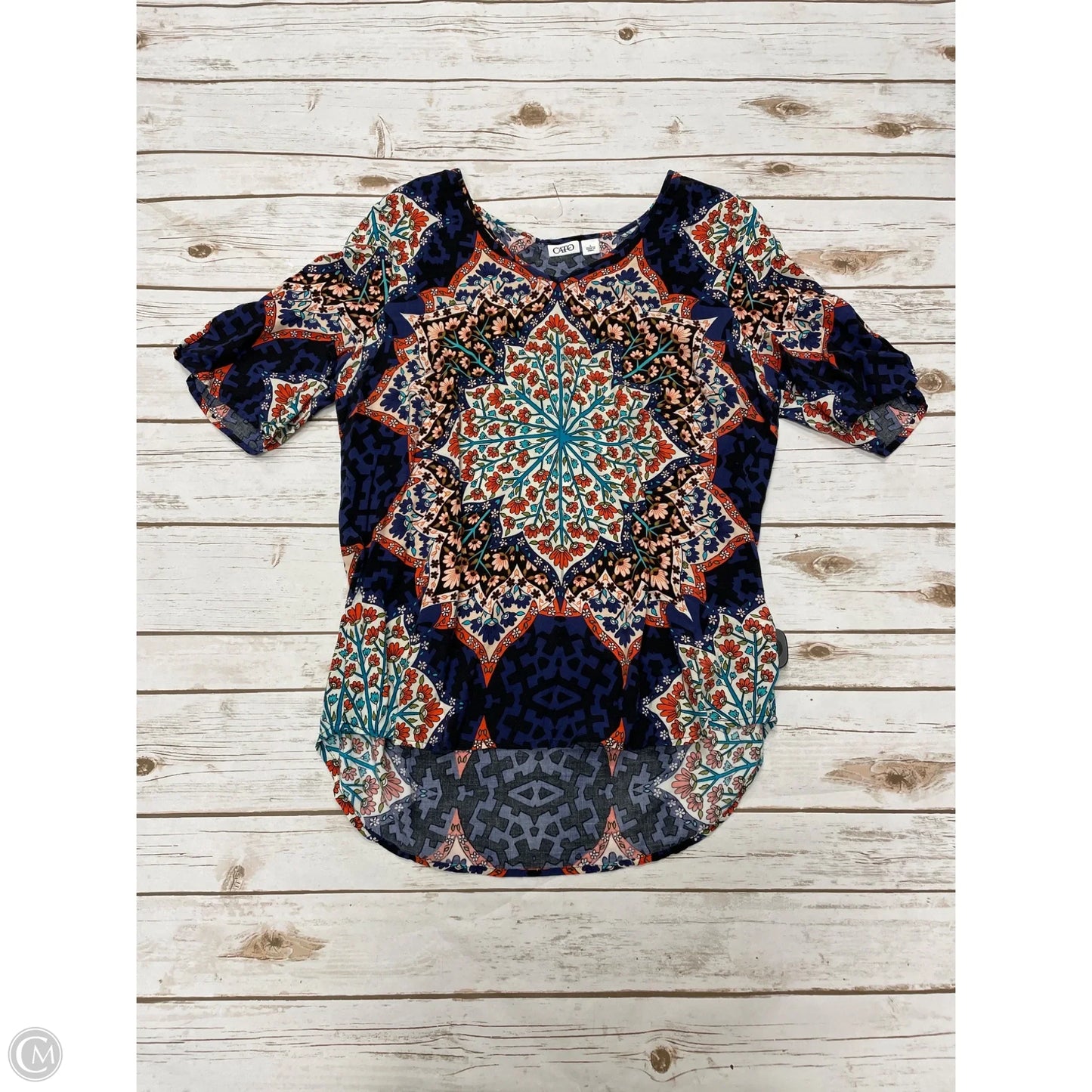 Top Short Sleeve By Cato In Floral Print, Size: L