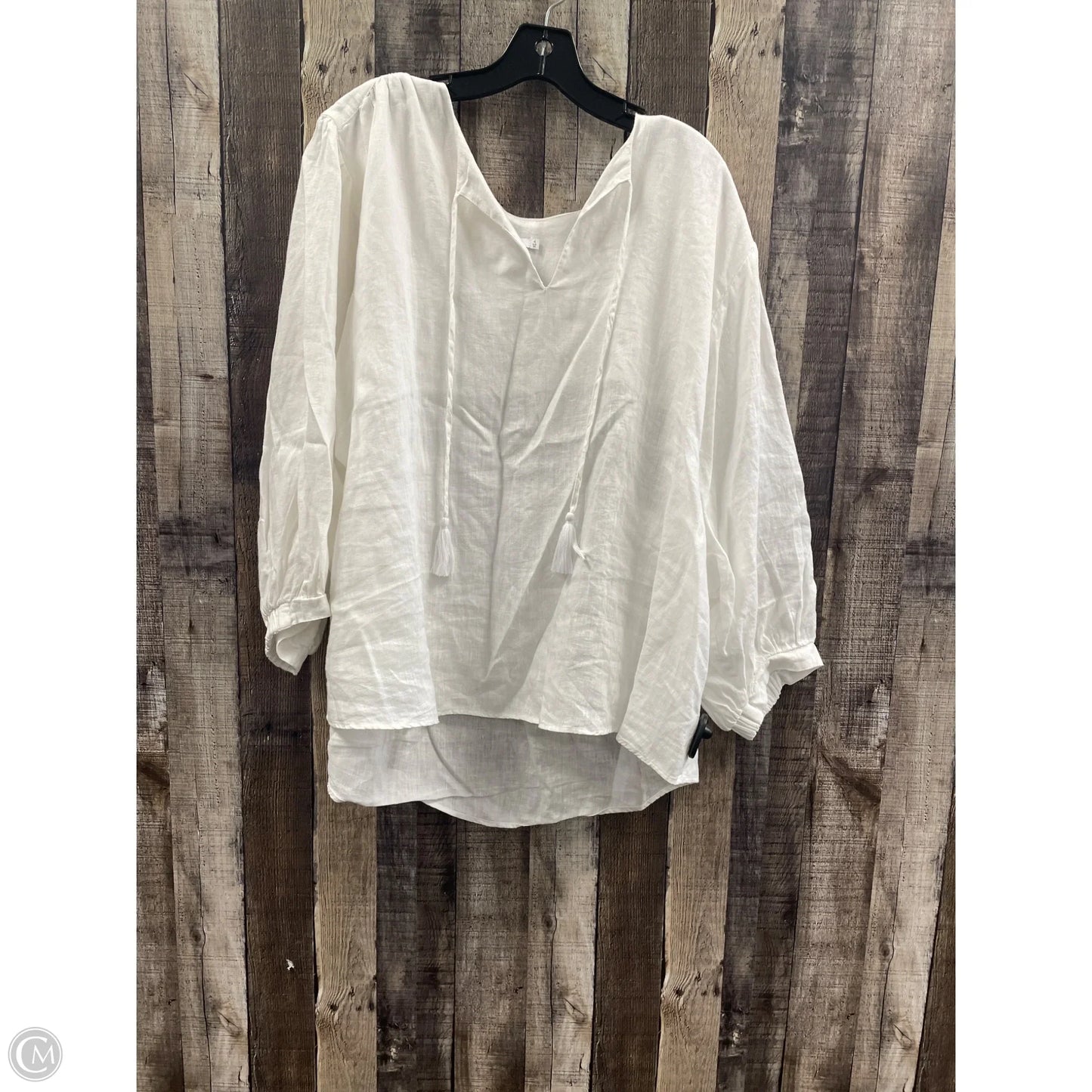 Top 3/4 Sleeve By Chicos In White, Size: Xxl