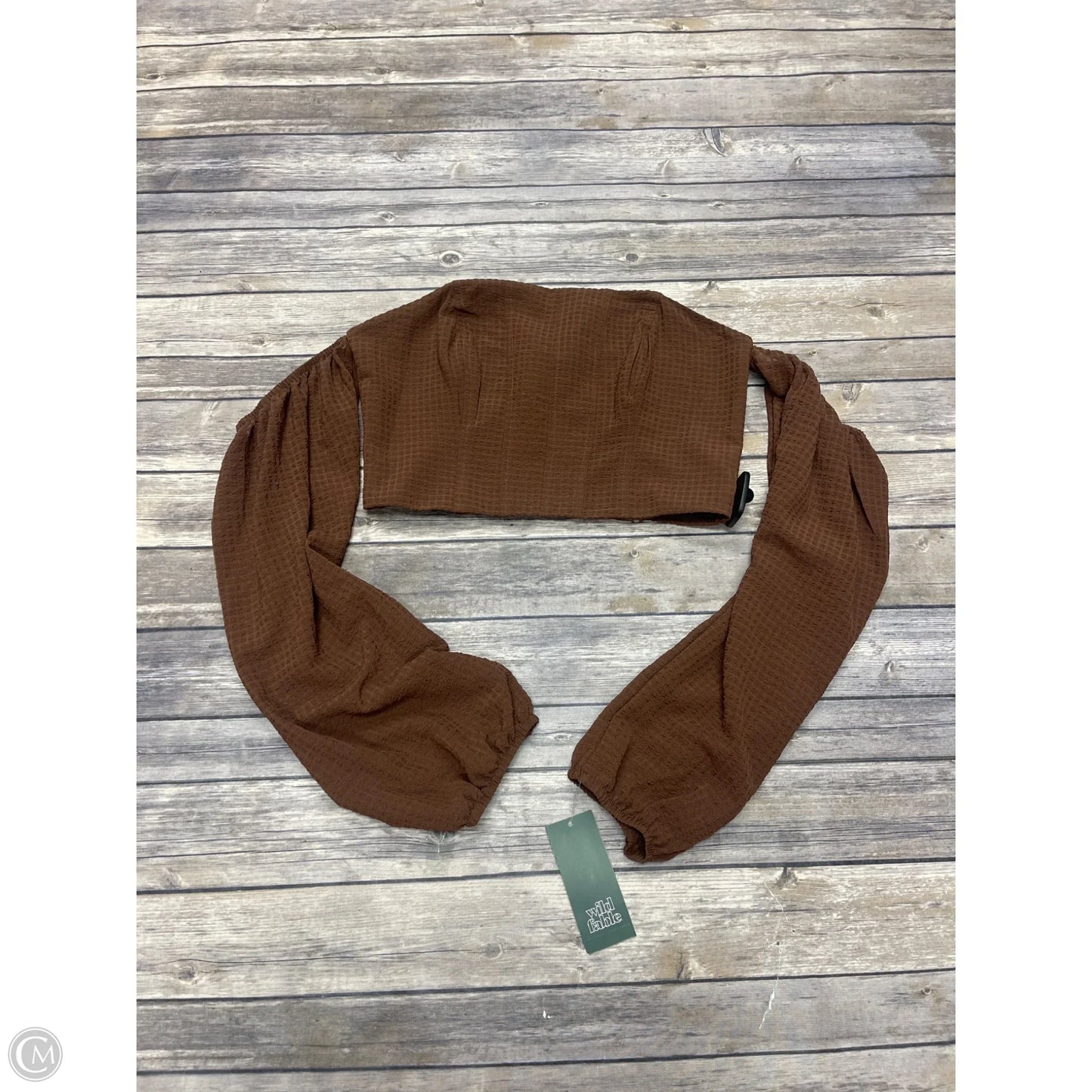 Top Long Sleeve By Wild Fable In Brown, Size: S