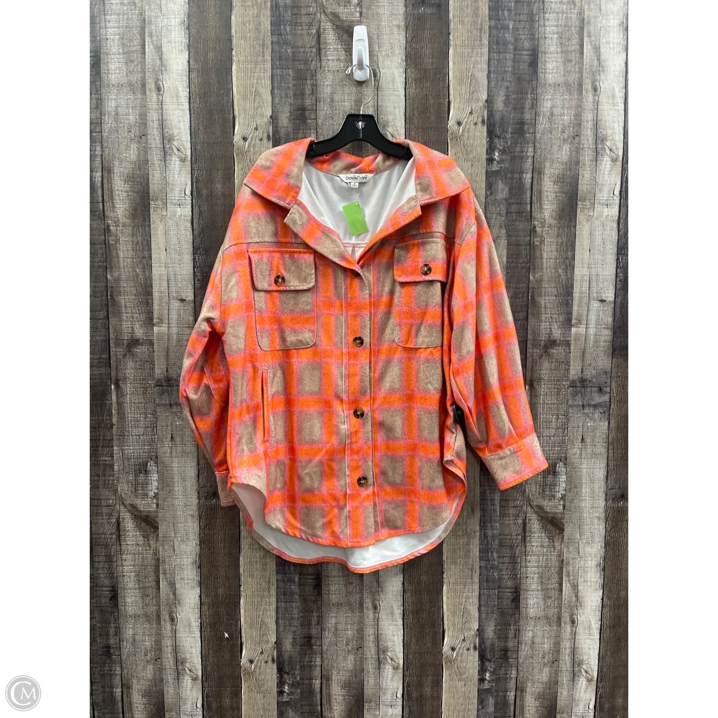 Jacket Shirt By Davi & Dani In Plaid Pattern, Size: M