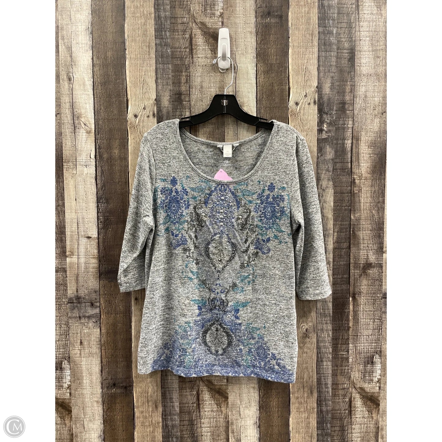 Top 3/4 Sleeve By Christopher And Banks In Grey, Size: Lp