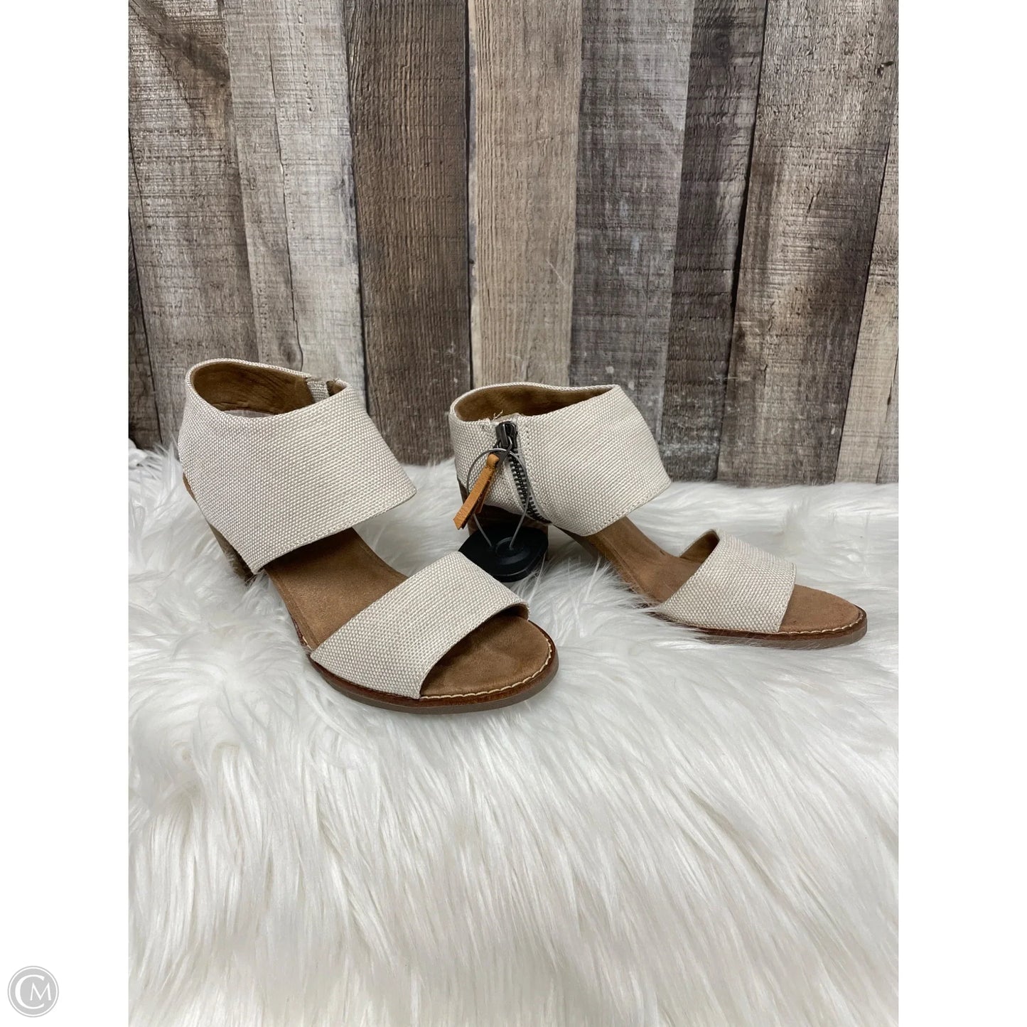 Sandals Heels Block By Toms In Cream, Size: 6