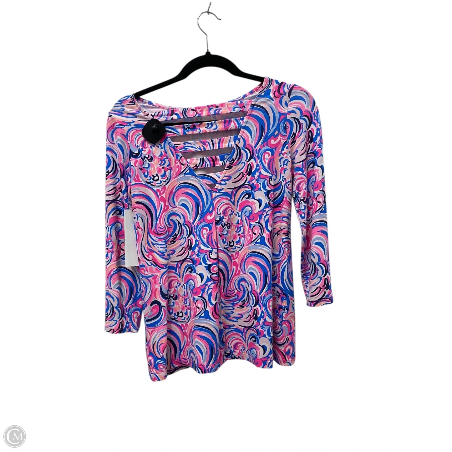 Top Long Sleeve Designer By Lilly Pulitzer In Blue & Pink, Size: Xs