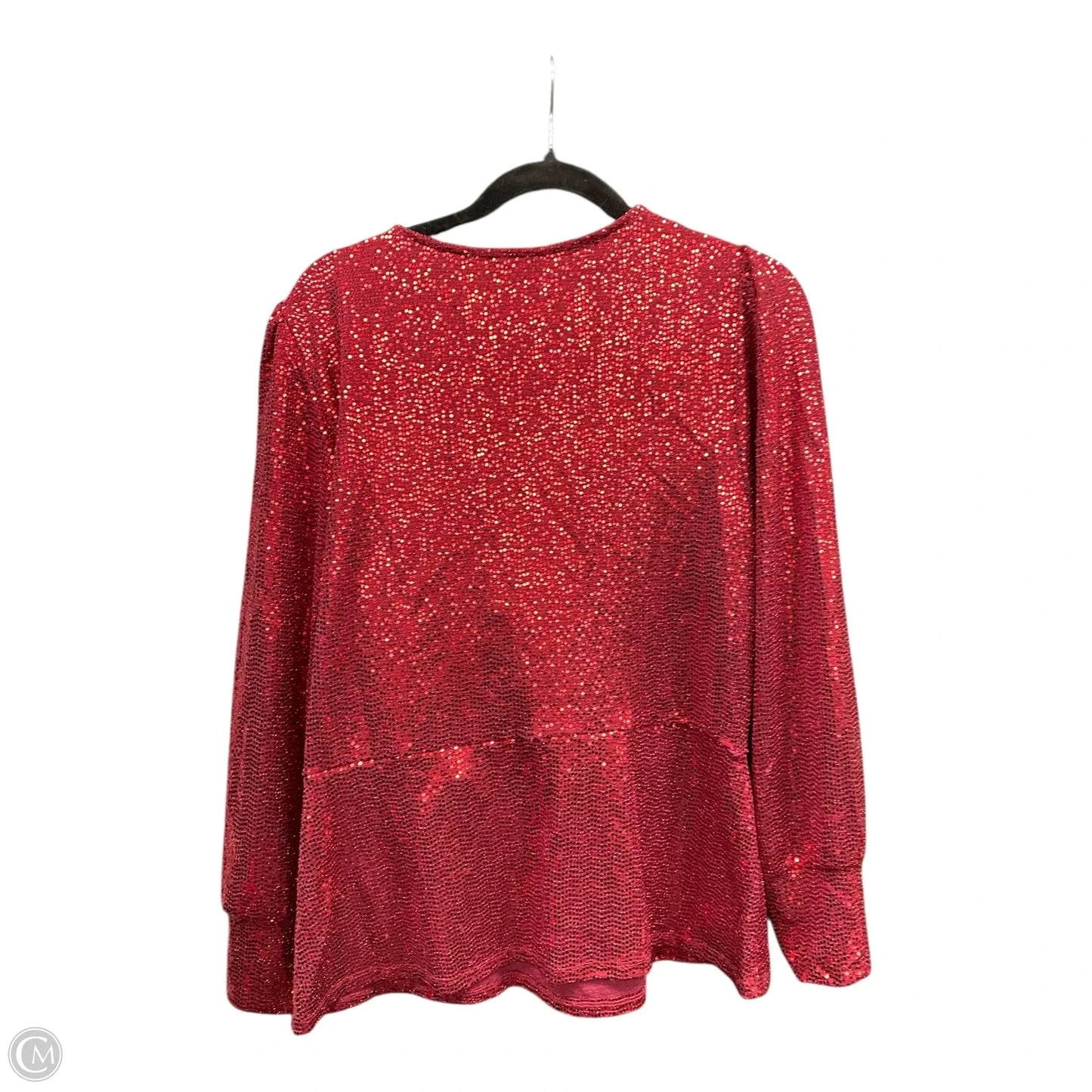Blouse Long Sleeve By Vince Camuto In Red, Size: Xl