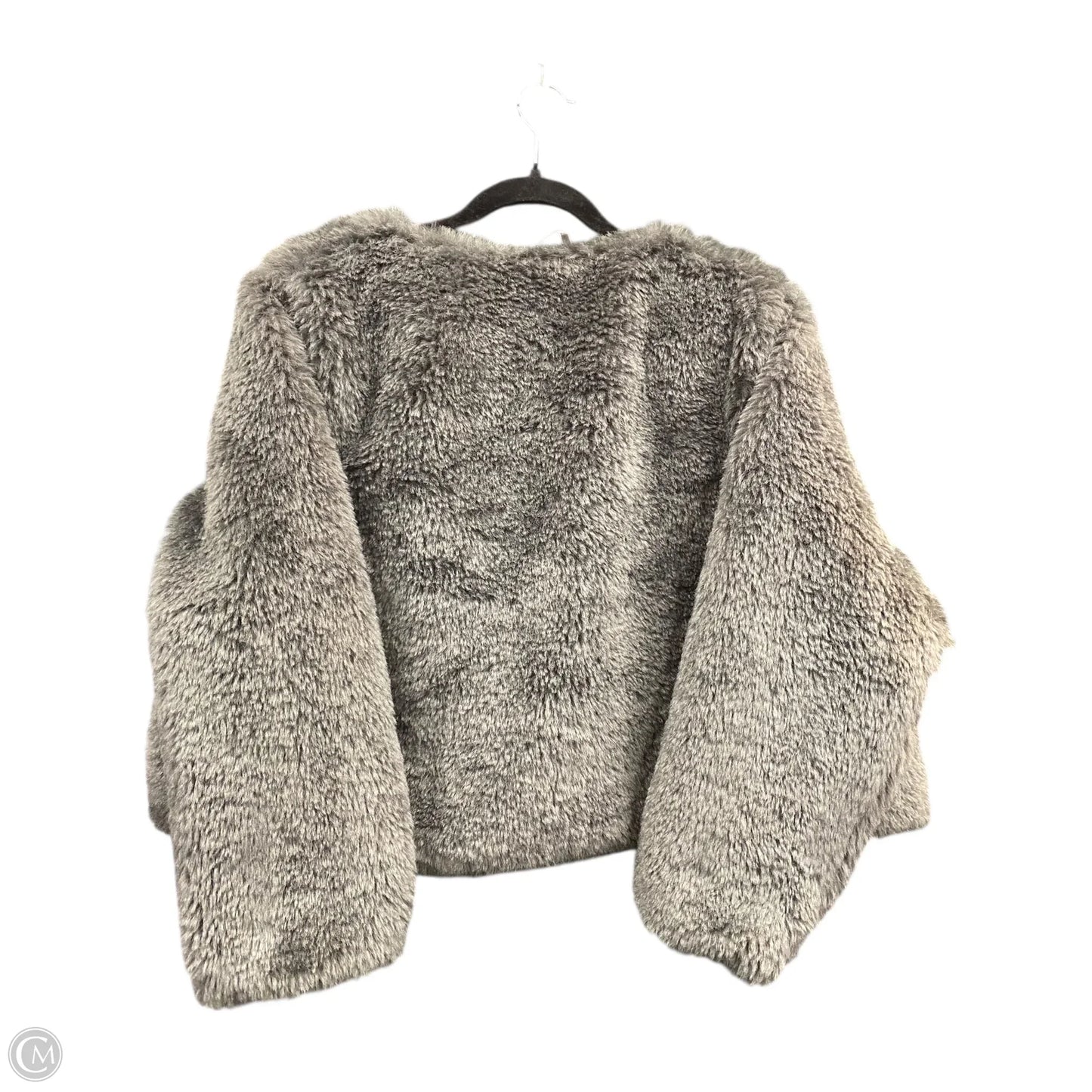 Coat Faux Fur & Sherpa By H&m In Grey, Size: Xxl