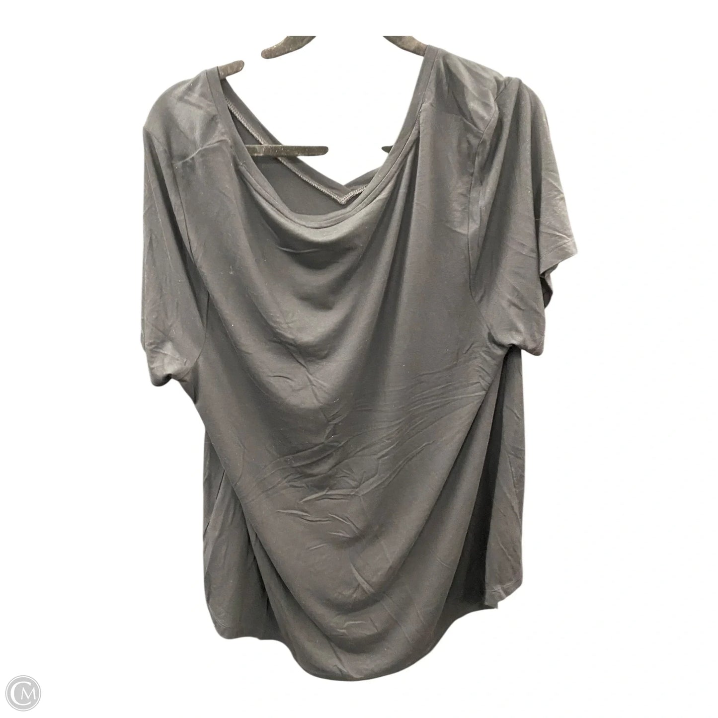 Top Short Sleeve By Jm Collections In Black, Size: 2x