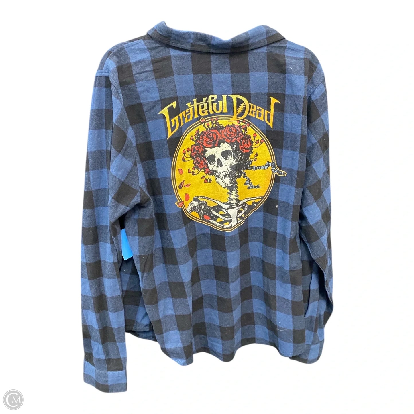 Blouse Long Sleeve By Clothes Mentor In Black & Blue, Size: Xxl