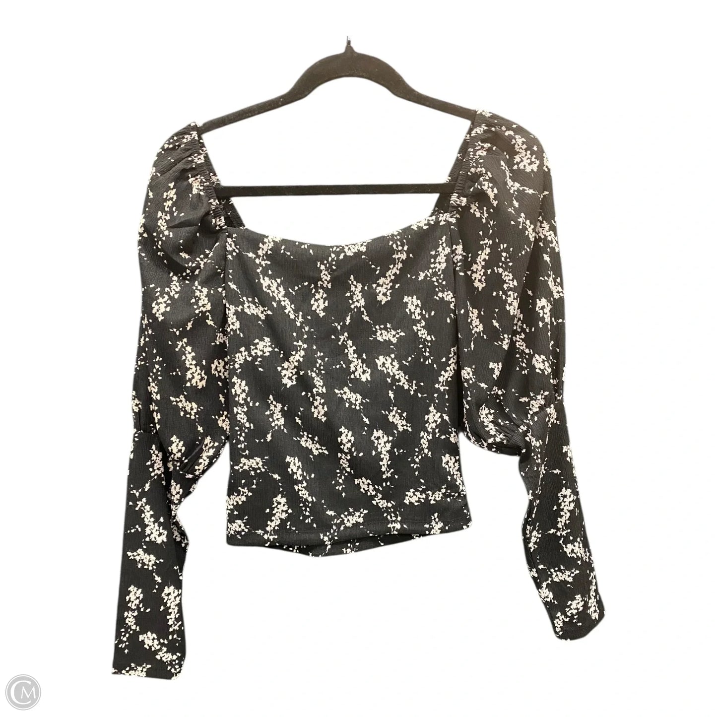 Blouse Long Sleeve By Anthropologie In Black & White, Size: Xs